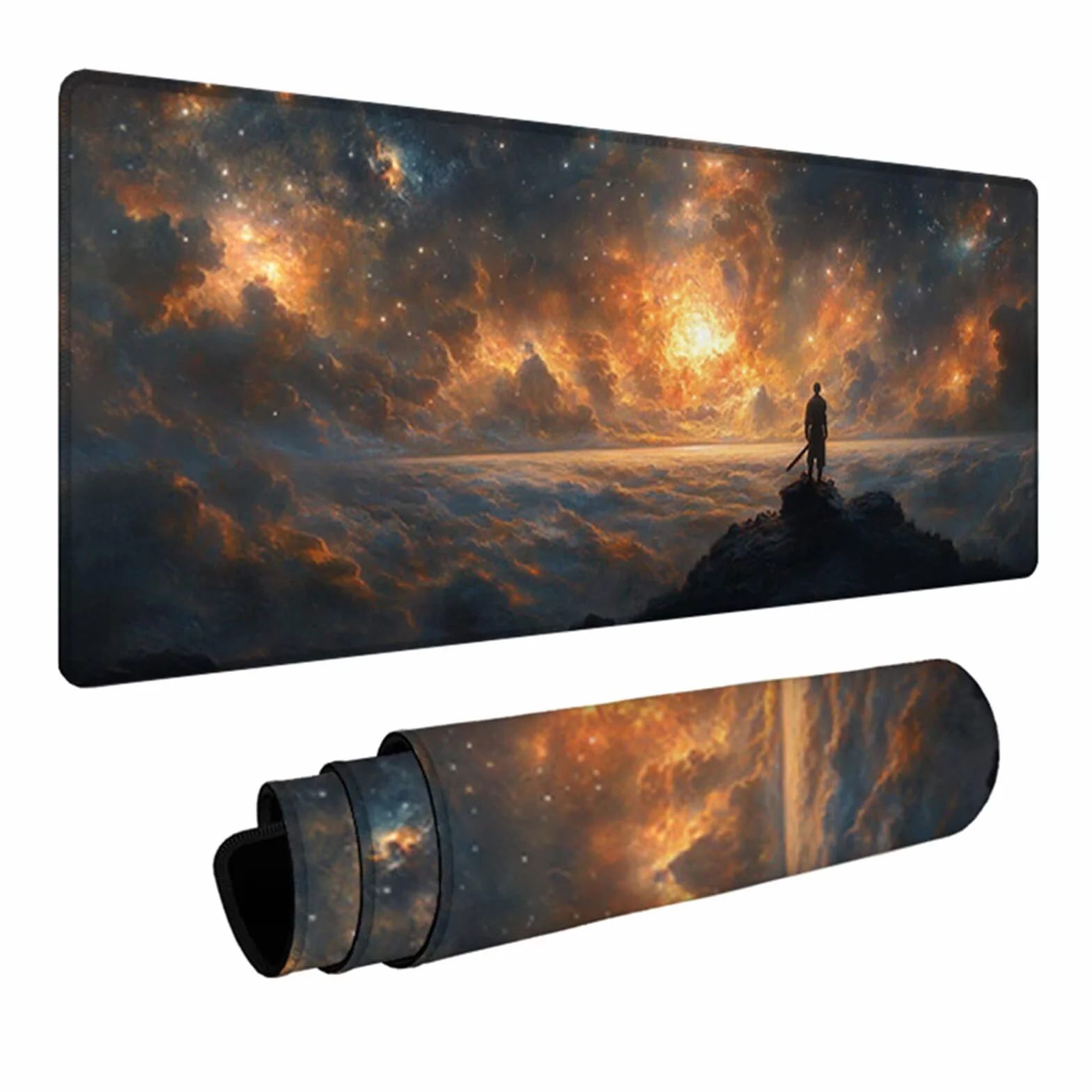 Podkładka pod mysz gwiaździste niebo, nocny widok do gier podkładka pod mysz XXL 1200 x 600 x 3 mm, podkładka na biurko z antypoślizgową gumową podstawą, akcesoria komputerowe, podkładka pod mysz ze