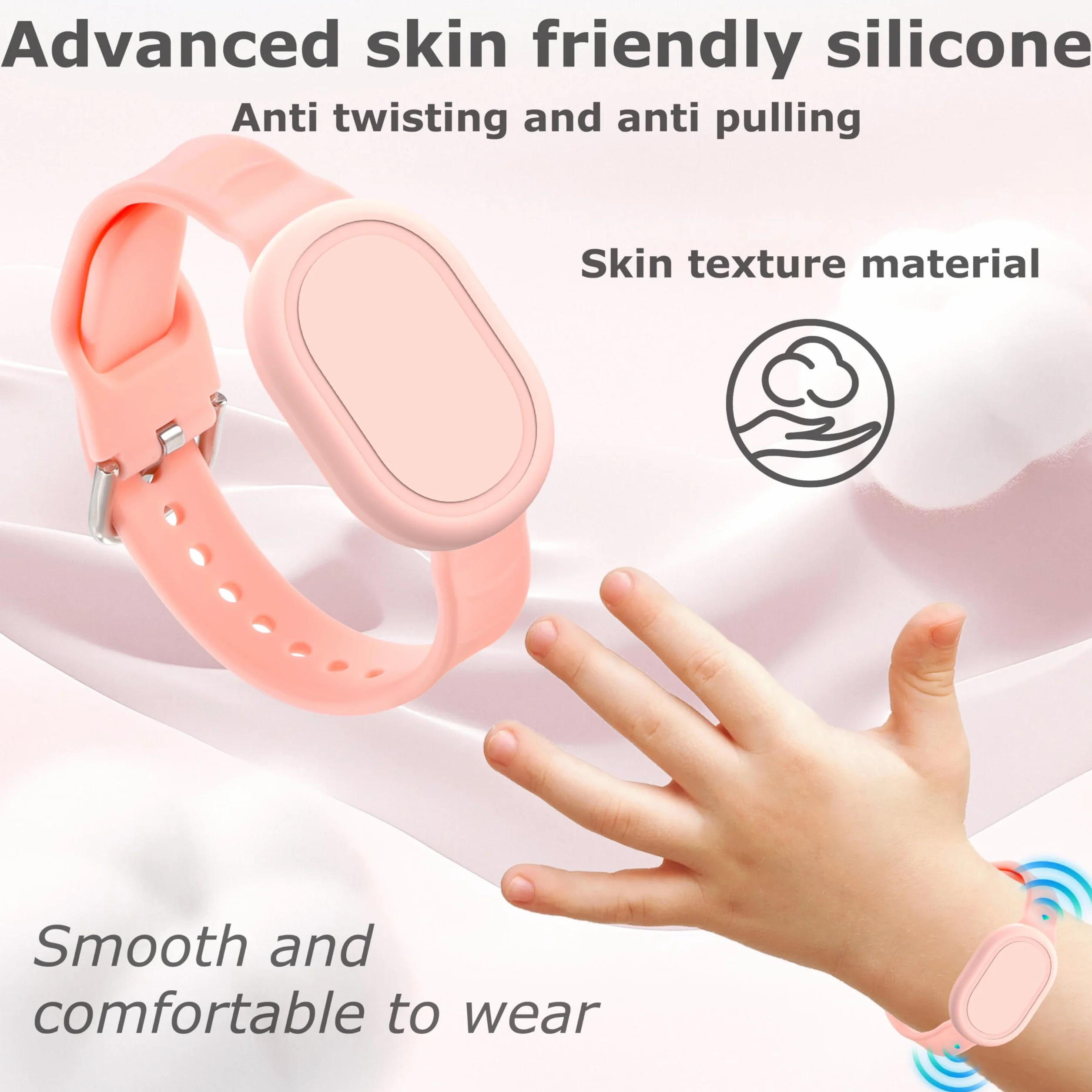 Bransoletka dziecięca do Xiaomi Smart Tag, etui ochronne do Airtag Android, odporny na zarysowania pasek GPS dla dzieci lub dorosłych (różowy + beżowy + fioletowy i zielony)