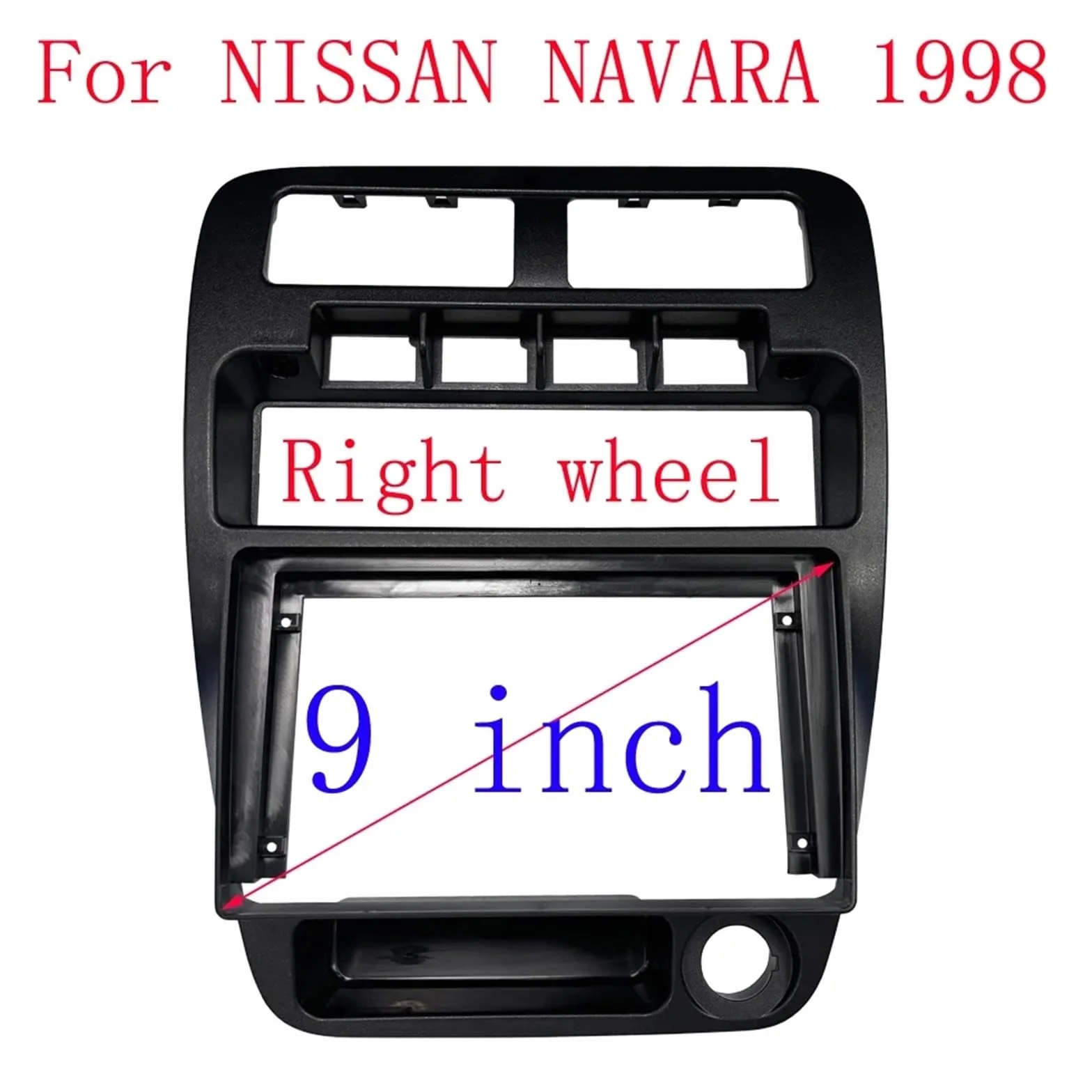 Ramka do radia 9-calowy panel radia samochodowego pasujący do Nissana Navara D21 1992-1998 RHD zestaw montażowy konsoli deski rozdzielczej
