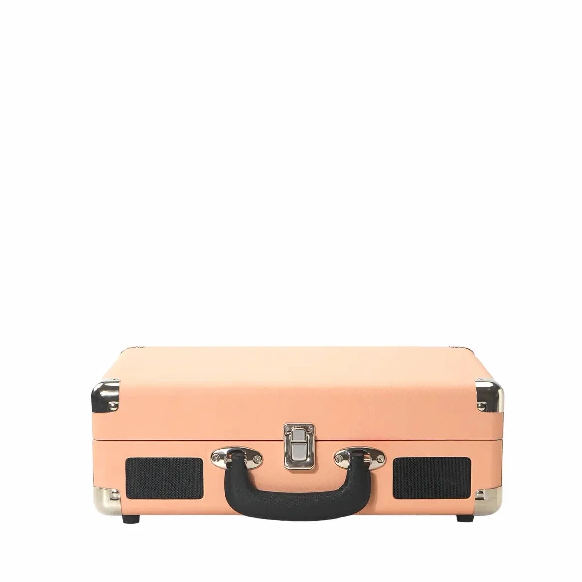 PRIXTON VC400 odtwarzacz płyt winylowych w stylu vintage, odtwarzacz winylu, odtwarzacz muzyki przez Bluetooth i USB, 2 wbudowane głośniki, konstrukcja walizki, pomarańczowy