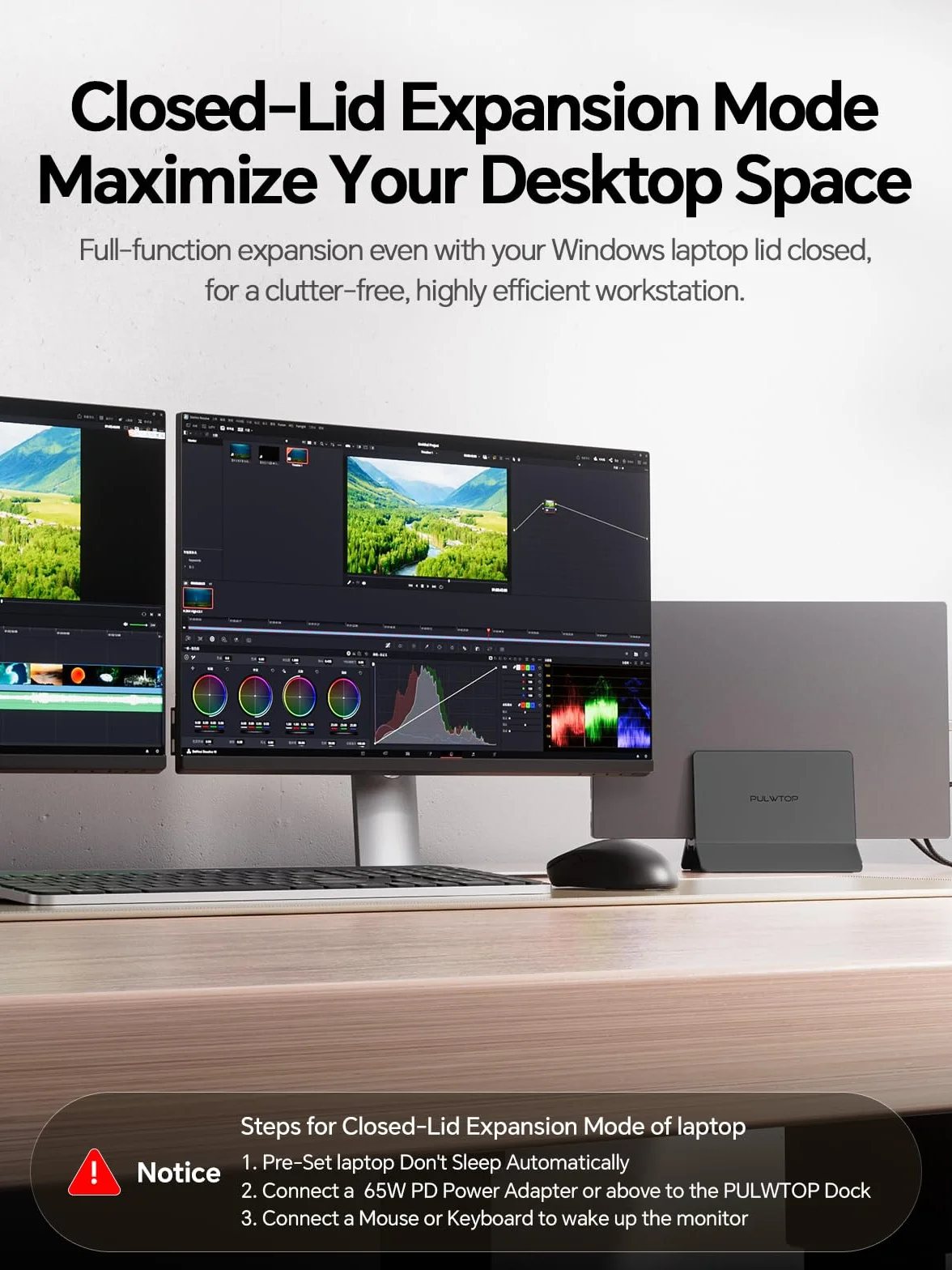 Stacja dokująca USB C, podwójny monitor 4K 60 Hz, pionowa stacja dokująca do laptopa 11 w 1 ze stojakiem, ładowanie PD 100 W, USB-C i USB-A, Gigabit Ethernet do laptopów z systemem Windows/Dell/Lenovo