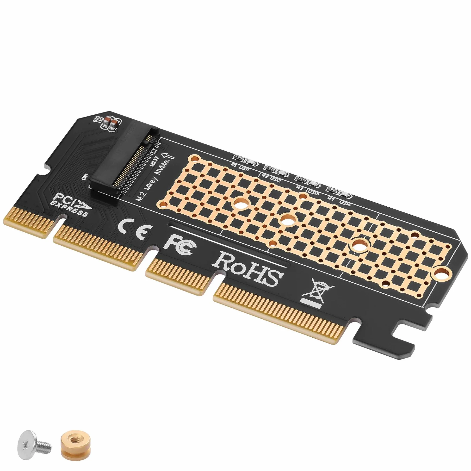 GINTOOYUN M.2 NVMe SSD do PCIe 4X 8X 16X karta adaptera M-Key PCI-E 3.0 4X 8X 16X karta rozszerzeń obsługa 2230 2242 2260 2280