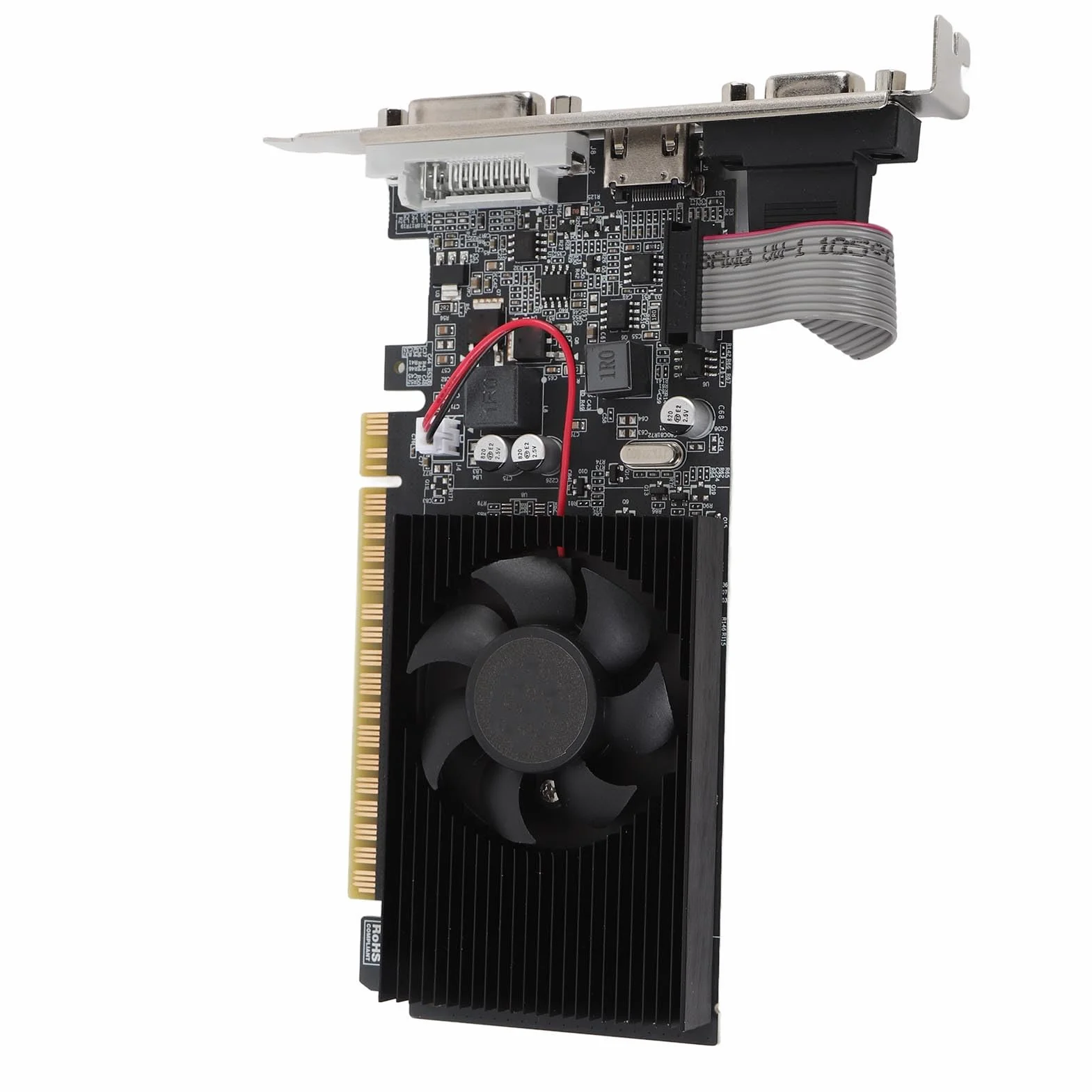 Karta Graficzna do Gier, 2 GB Pamięci Wideo DDR3, Karta Graficzna do Komputera PC, z Interfejsem Multimedialnym HD Port VGA DVI Komputera Stacjonarnego
