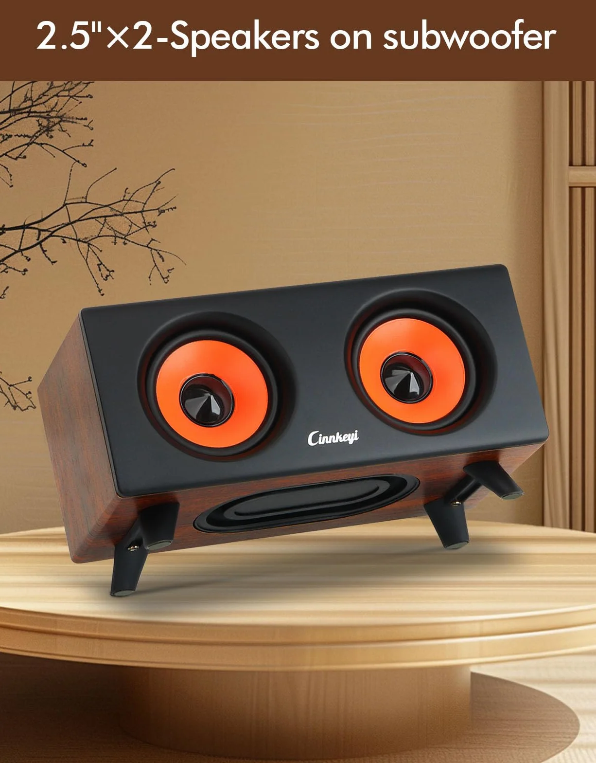 2.1 Głośnik komputerowy z subwooferem, podwójny głośnik stereo, średnio-wysokotonowy, Bluetooth/USB, podwójny tryb głośników PC, regulator głośności, system dźwiękowy do laptopa/komputera