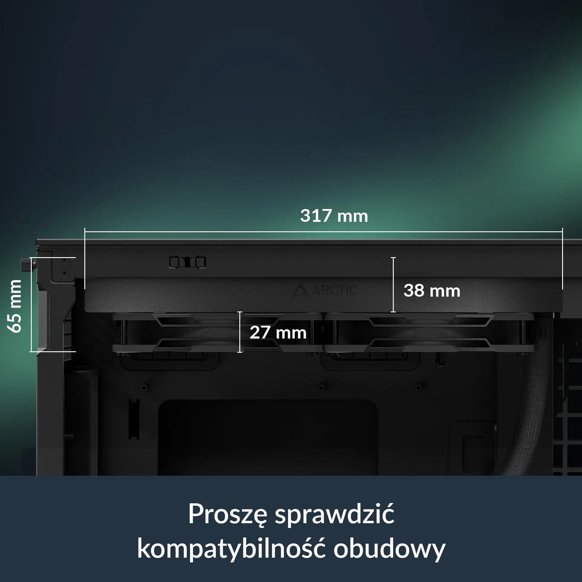 ARCTIC Liquid Freezer III Pro 280 A-RGB - Chłodnica Procesora AIO, 2 x 140 mm Chłodzenie Wodne, Grzejnik 38 mm, Pompa PWM, Wentylator VRM, AMD AM5/AM4, Intel LGA1851/1700 Ramka Stykowa - Czarny