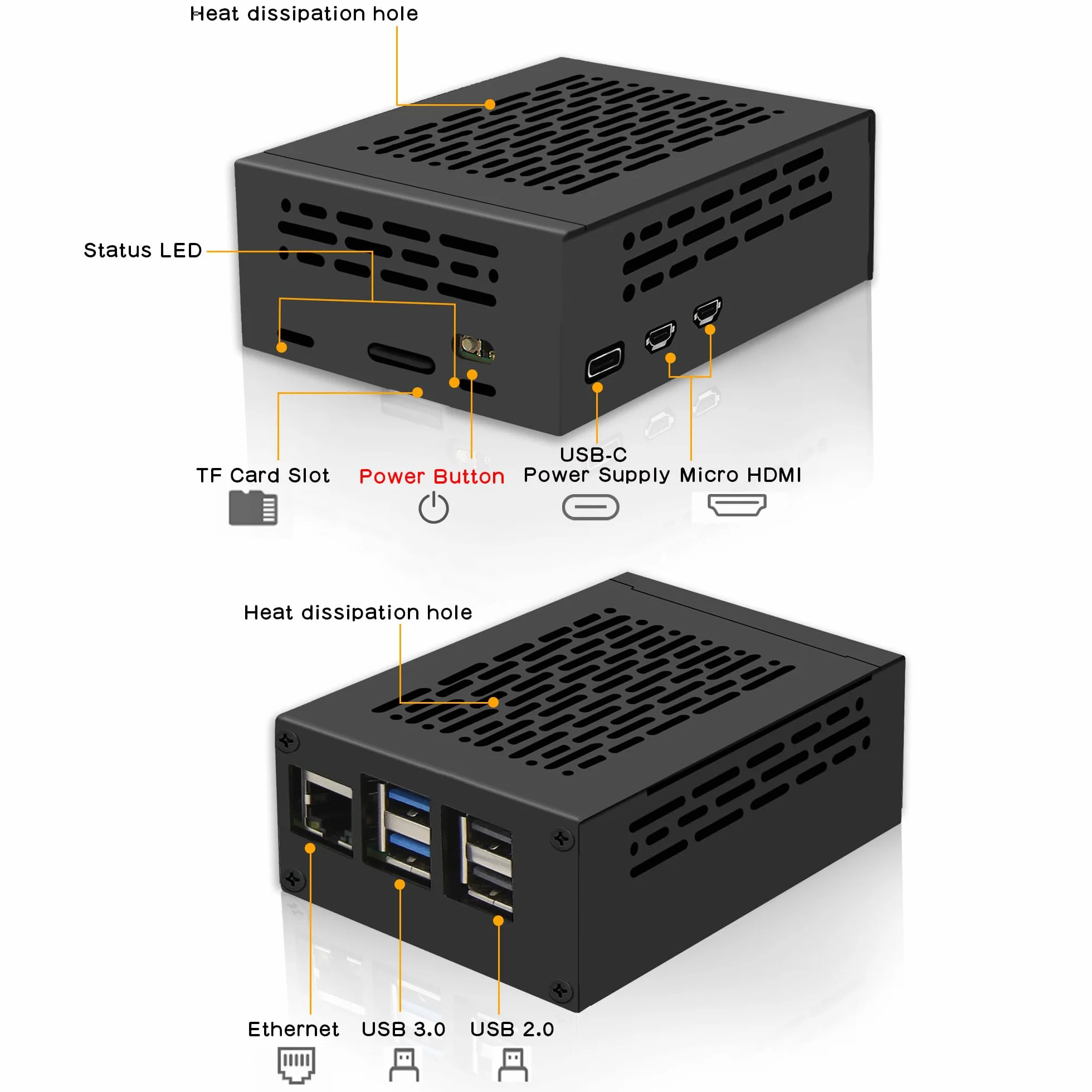 Geekworm P580-V2 Case | Support Raspberry Pi 5 & X1005 / X1002 PCIe to M2 NVMe SSD Base & Active Cooler