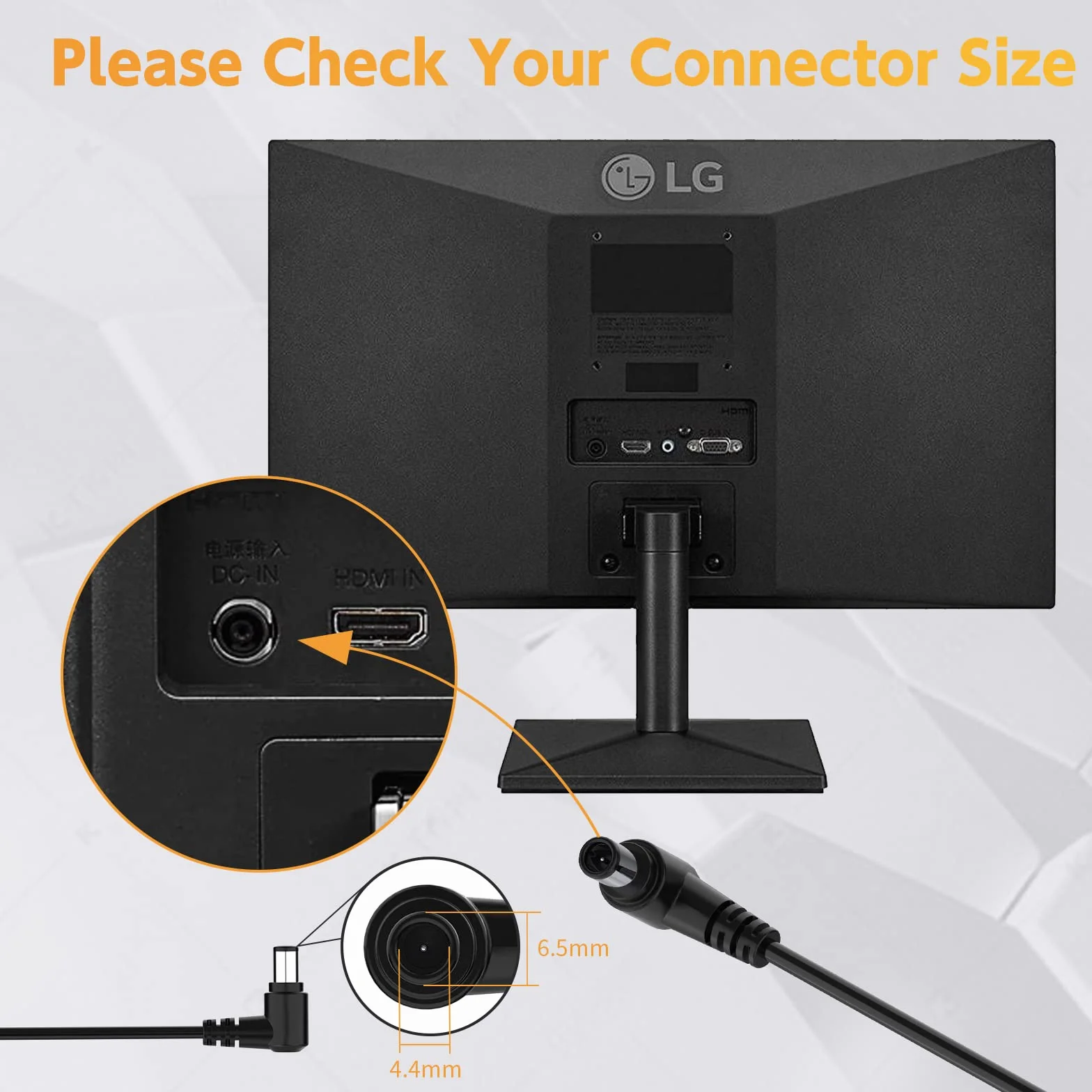 Shefor Ładowarka 19V kompatybilna z LG Electronics 19 "20" 22 "23" 24 "27" 32 "LED Monitor LCD Panoramiczny HDTV 24M47H-P 24MP55HQ Wymień Samsung 22" 32" A4819-FDY UN32J400 do ładowania telewizora