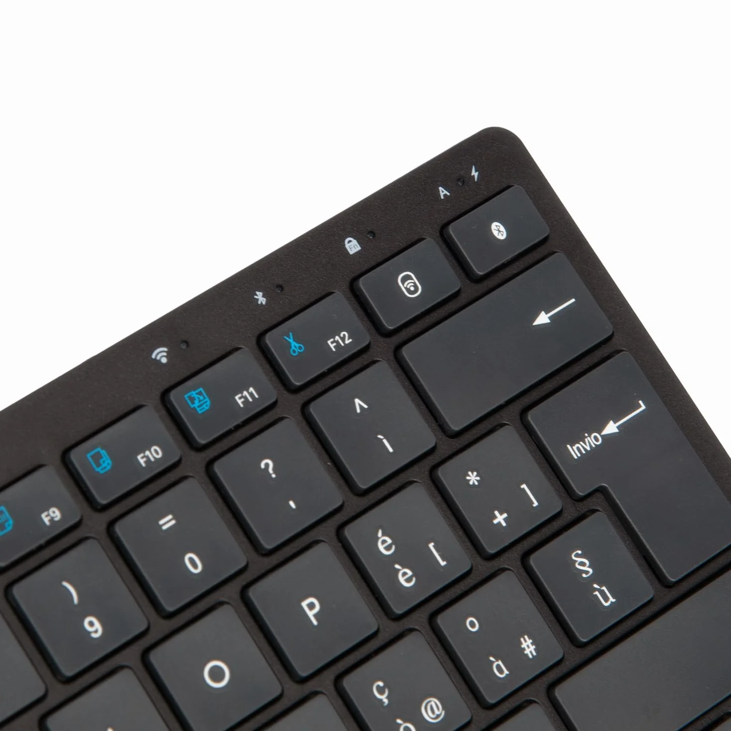 VulTech KEY-601WBT bezprzewodowa klawiatura Bluetooth do wielokrotnego ładowania 80/90 godzin ultradźwiękowy włoski układ. Ciche przyciski, 12 multimediów, kompatybilny z komputerem PC, Mac OS