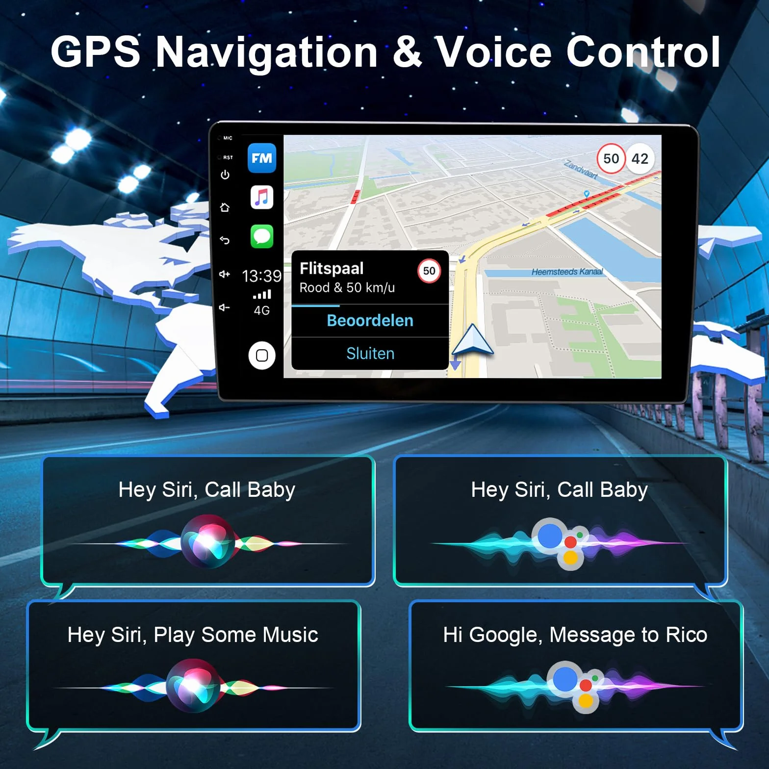 BYNYXI 9 cali 4 GB + 64 GB bezprzewodowy i przewodowy Android auto CarPlay dla Yaris XP90 2005-2012, Android 14 nawigacja GPS WIFI Bluetooth sterowanie głosem widok z tyłu samochodowy ekran stereo
