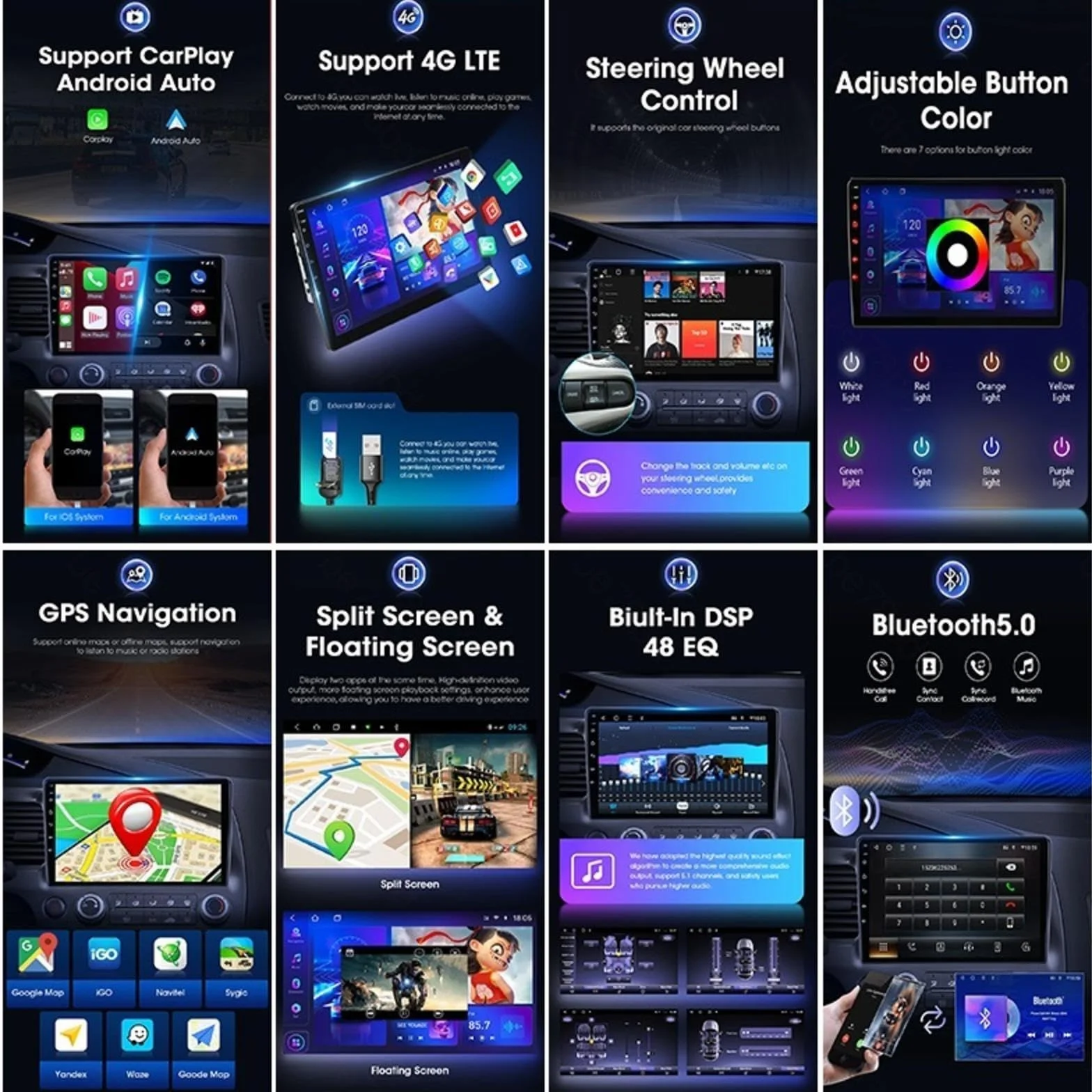 Android 15 Odtwarzacz Samochodowy Radio 9-calowy Ekran Dotykowy Multimedia Dla Opel Antara 1 2006-2017, Nawigacja Gps Obsługa Bluetooth 4g Wi-fi, Kamera Cofania Mirror Link,4CoreWifi1G+16G