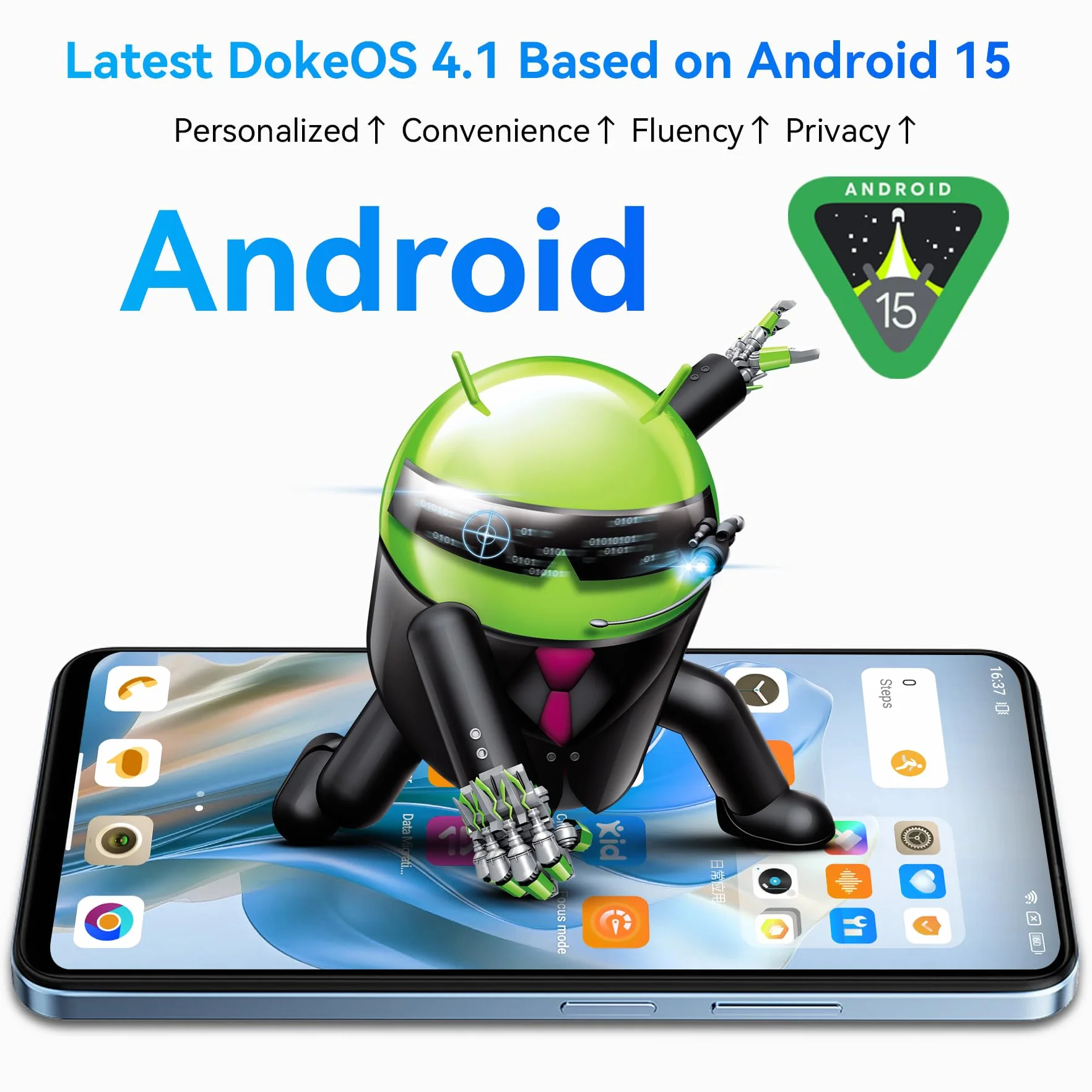Blackview Telefon komórkowy bez umowy 24 GB + 128 GB/2TB TF, MTK G81 Octa Core 2.0GHz, Android 15, 6,67" 90Hz, 50 MP + 13 MP, smartfon, 5000 mAh/18 W, telefony komórkowe Dual SIM/czytnik linii