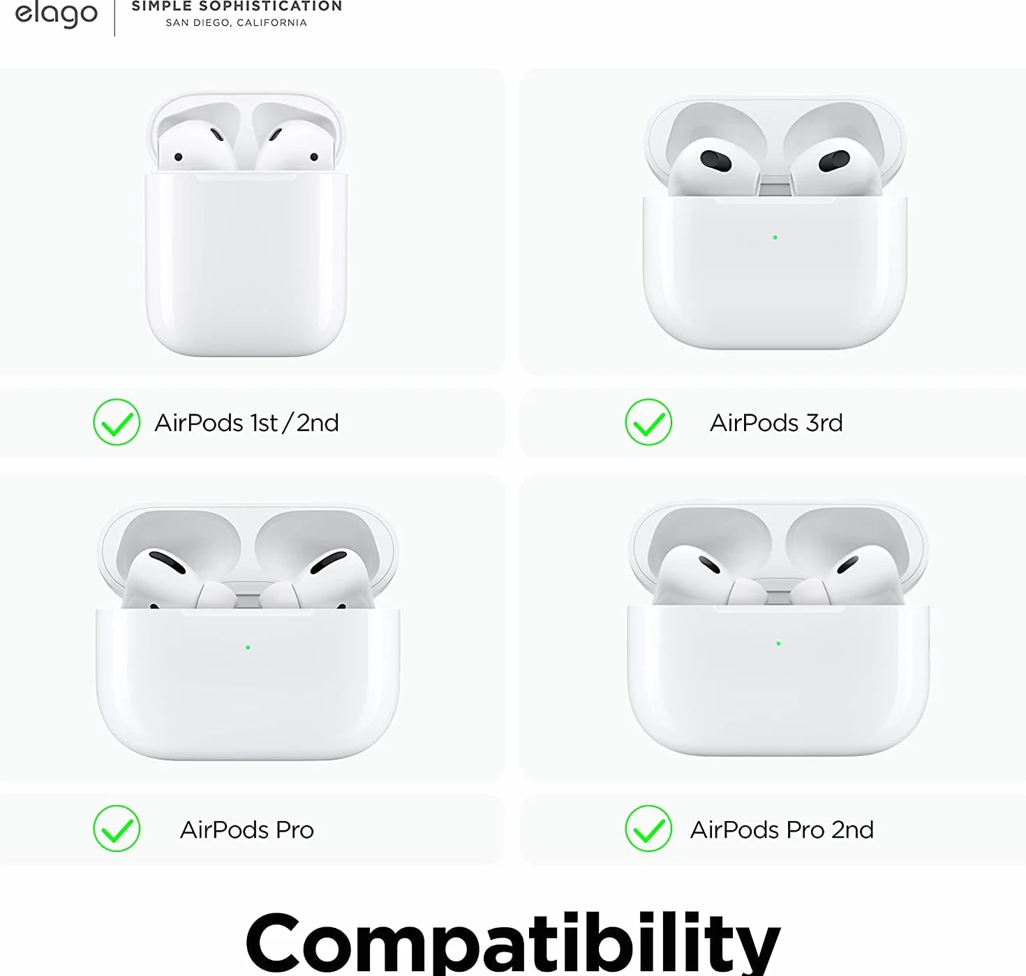 elago EarHooks kompatybilne z AirPods 3, kompatybilne z AirPods Pro, kompatybilne z AirPods 2, 1 - idealne do aktywności na świeżym powietrzu, długotrwały komfort (białe)