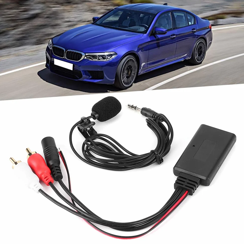 Moduł Bluetooth AUX 2 RCA adapter kablowy z mikrofonem głośnomówiącym do Alpine