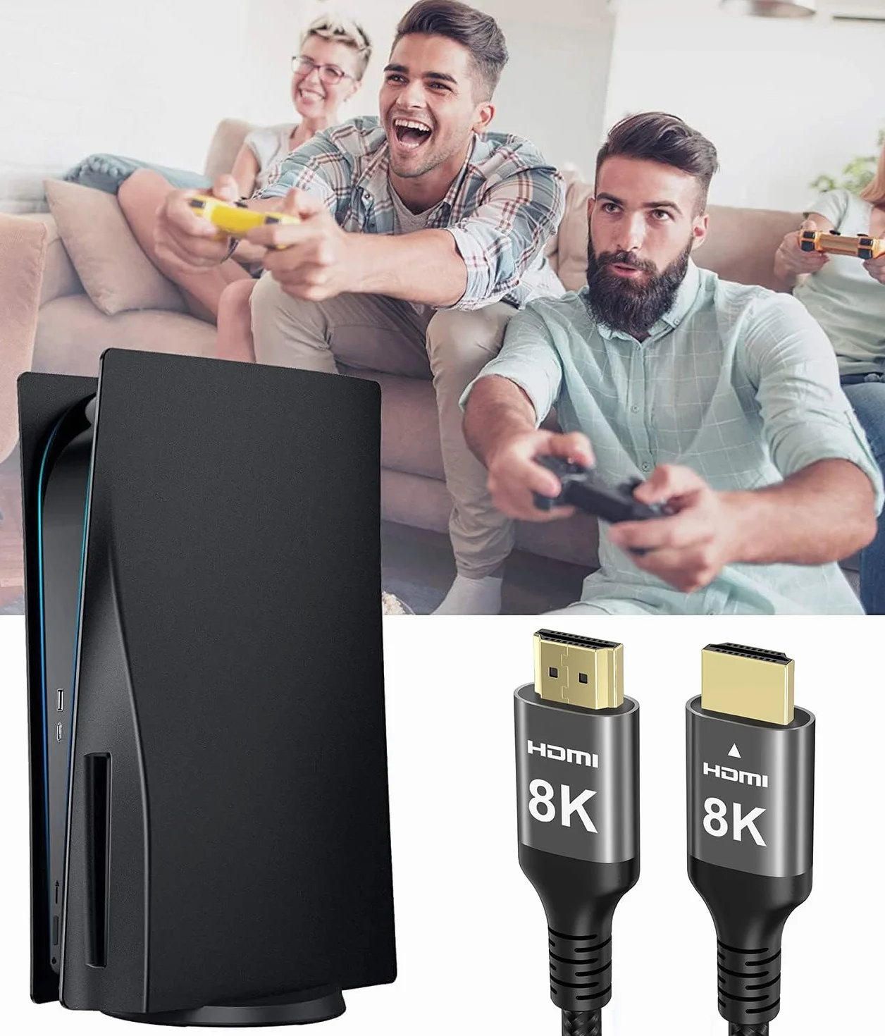 Ubluker 8k Kabel HDMI 20M, Nylonowy oplot Szybki kabel HDMI® 4k 120Hz 2k 165Hz 8k 60Hz 12bit eARC ARC Dolby Atmos HDR10+ HDCP2.3 Kompatybilny z PC TV Monitor Laptop Mac PS5 Xbox