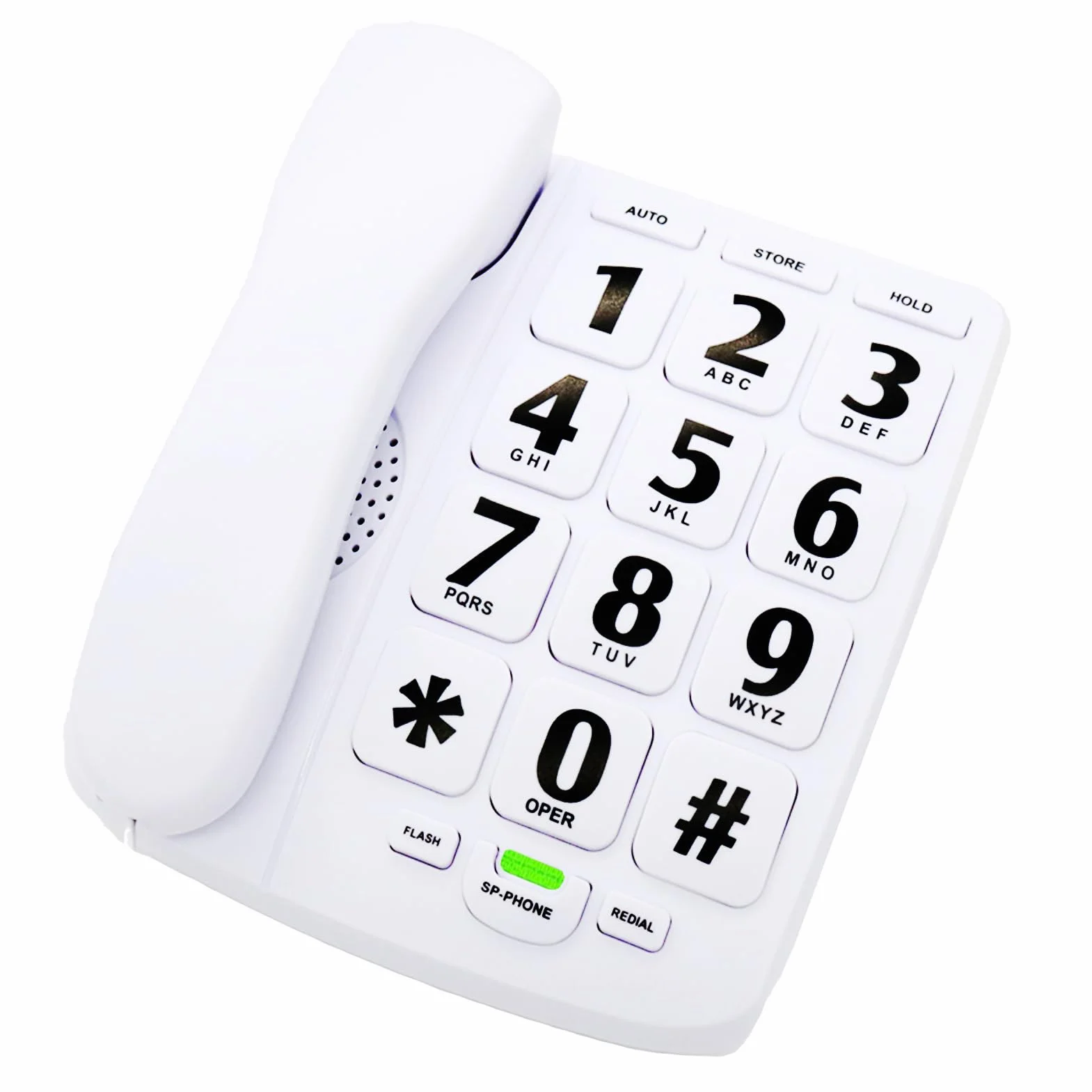 Telefon z dużymi przyciskami dla osób starszych, ulepszona wersja KerLiTar telefon domowy, telefony dla seniorów, dla osób niedosłyszących, telefon stacjonarny, wzmocniony telefon przewodowy z