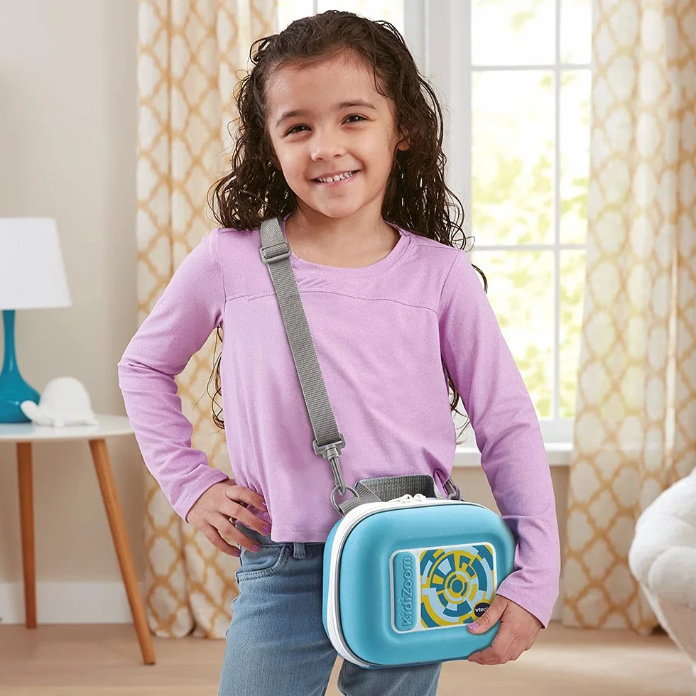 VTech Kidizoom etui na aparat, przenośne twarde etui dla dzieci, akcesoria do aparatu cyfrowego dla dzieci, odpowiednie dla dziewcząt i chłopców od 3, 4, 5+ lat, niebieskie