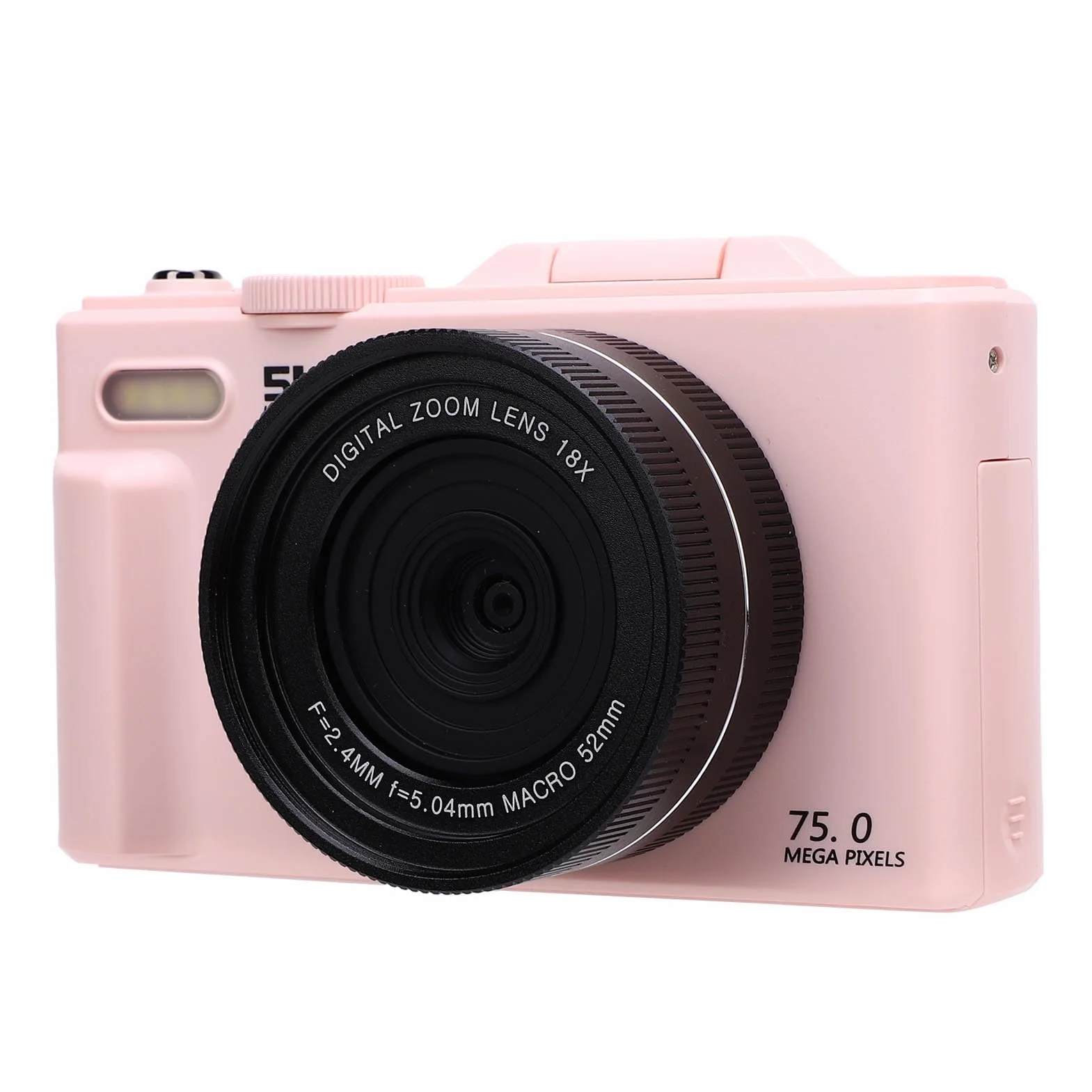 LICAEVEY Cyfrowy Aparat Cyfrowy 5K 75MP z 3 -calowym Ekranem Klapki, Aparat Vlogging z 18x Zoom, Cyfrowa Kamera Selfie z światłem LED i kartą Pamięci 32 GB