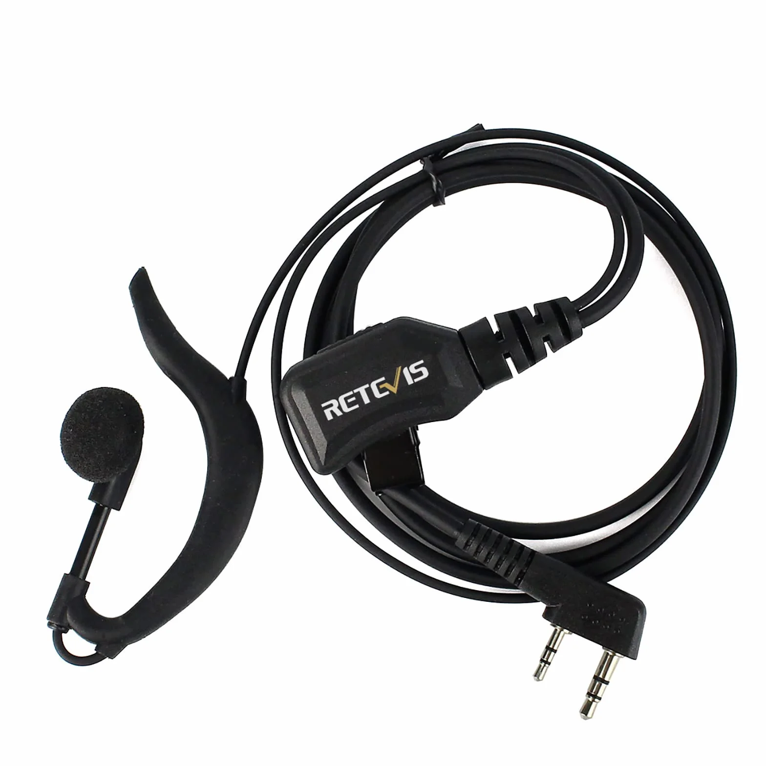 Retevis R111 Słuchawka Walkie Talkie 2-Stykowe Radio Słuchawkowe Typu G z Regulacją Głośności Kompatybilny z RT24 RT28 RT22 RT27 RT617 Baofeng BF-888S UV-5R Dwukierunkowe Radio (1 szt.)