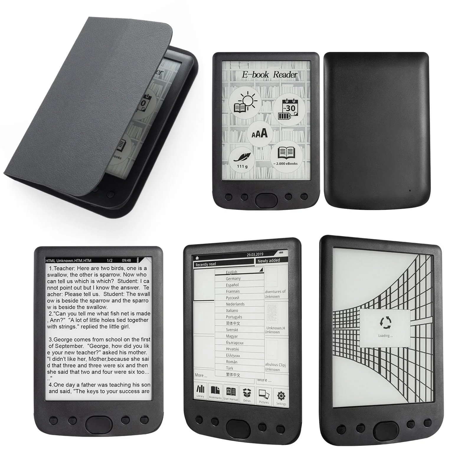 Sxhlseller E KEDER CZYTER, 6 -CC CZYTORÓW ŁATWO Z PRZEDPOWIEDZICĄ DO DOMOWEJ (16GB)