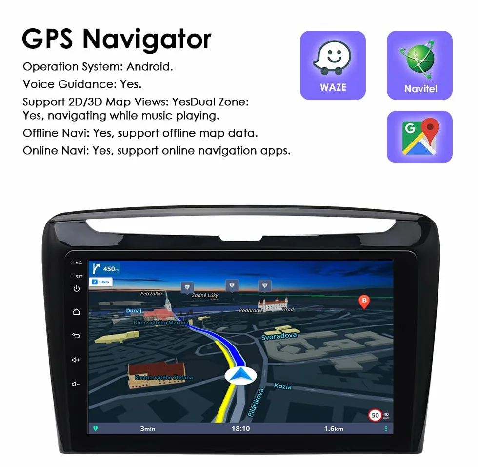 Ossuret Radio samochodowe do Lancia Ypsilon (2012-2020) 9 cali Android 13 ekran dotykowy 2+32 GB GPS nawigacja z Carplay Android Auto WiFi Bluetooth sterowanie kierownicą DSP USB