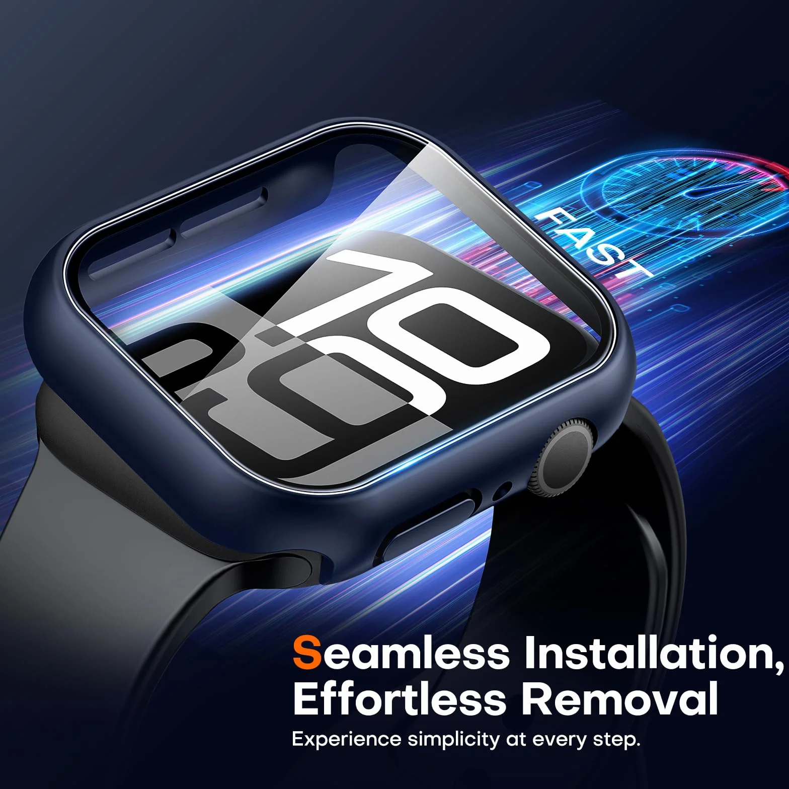 TAURI 2 sztuki etui do Apple Watch Series 11/10 46 mm - niebieskie | [Odporność na uderzenia 360°] z hartowanego szkła 9H i wysoka czułość, odporne na zarysowania etui ochronne