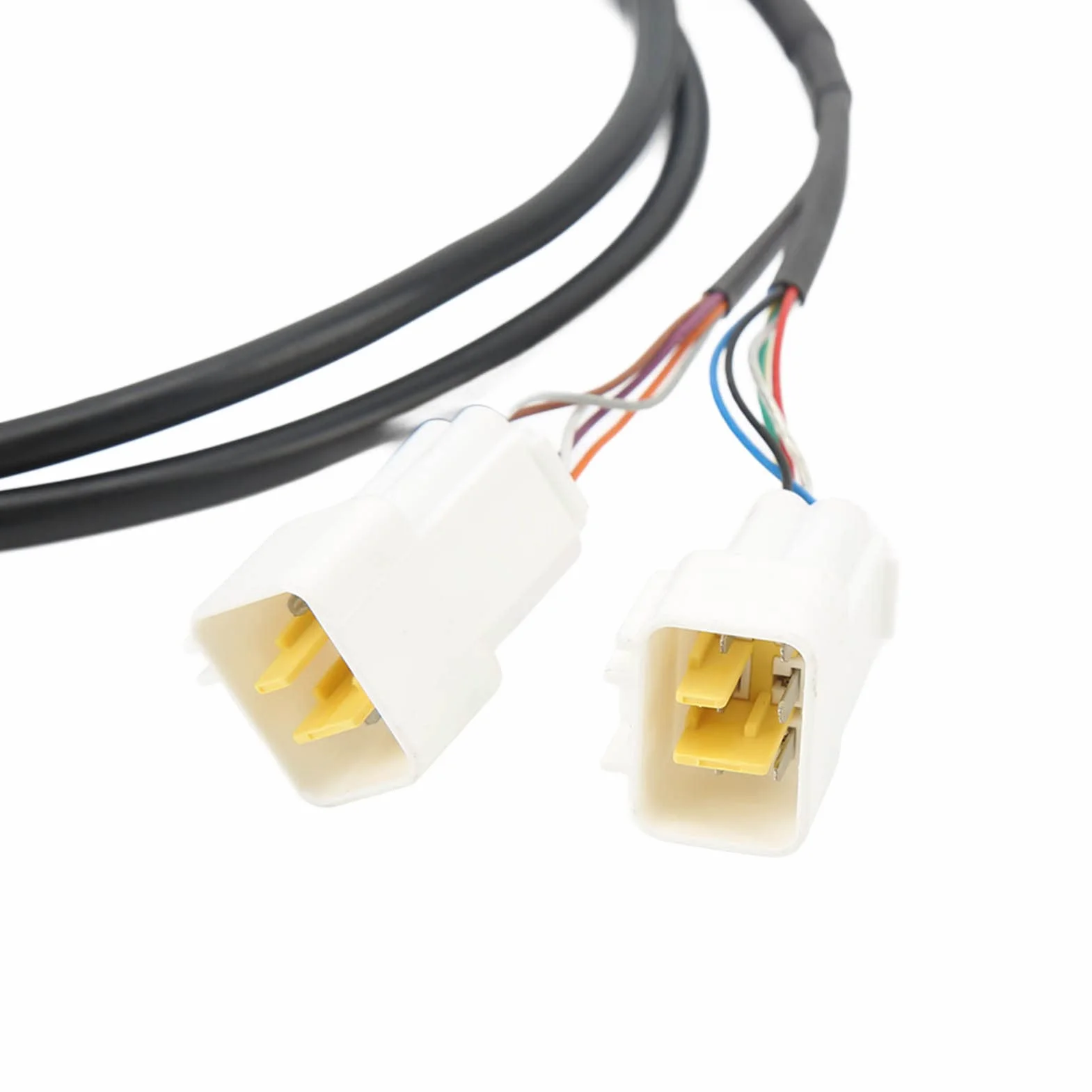 Wakects 4 szt. Przedłużacz Silnika Miedziany Kabel Połączeniowy Silnika 16 mm² Uniwersalny Dzielony Kabel 1,35 M do Przedłużacza Okablowania Pojazdów Elektrycznych i Motocykli
