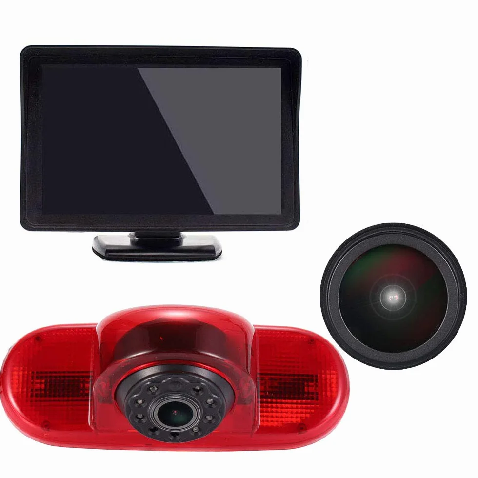 Super HD lampa hamowania zestaw z monitorem LCD 4,3 cala, kamera cofania zamiennik do Renault Trafic II III Diesel Petrol FWD FL EL JL JG FG/Opel Vivaro Diesel Petrol Chassis FWD A B C X82 X83 J7 E7
