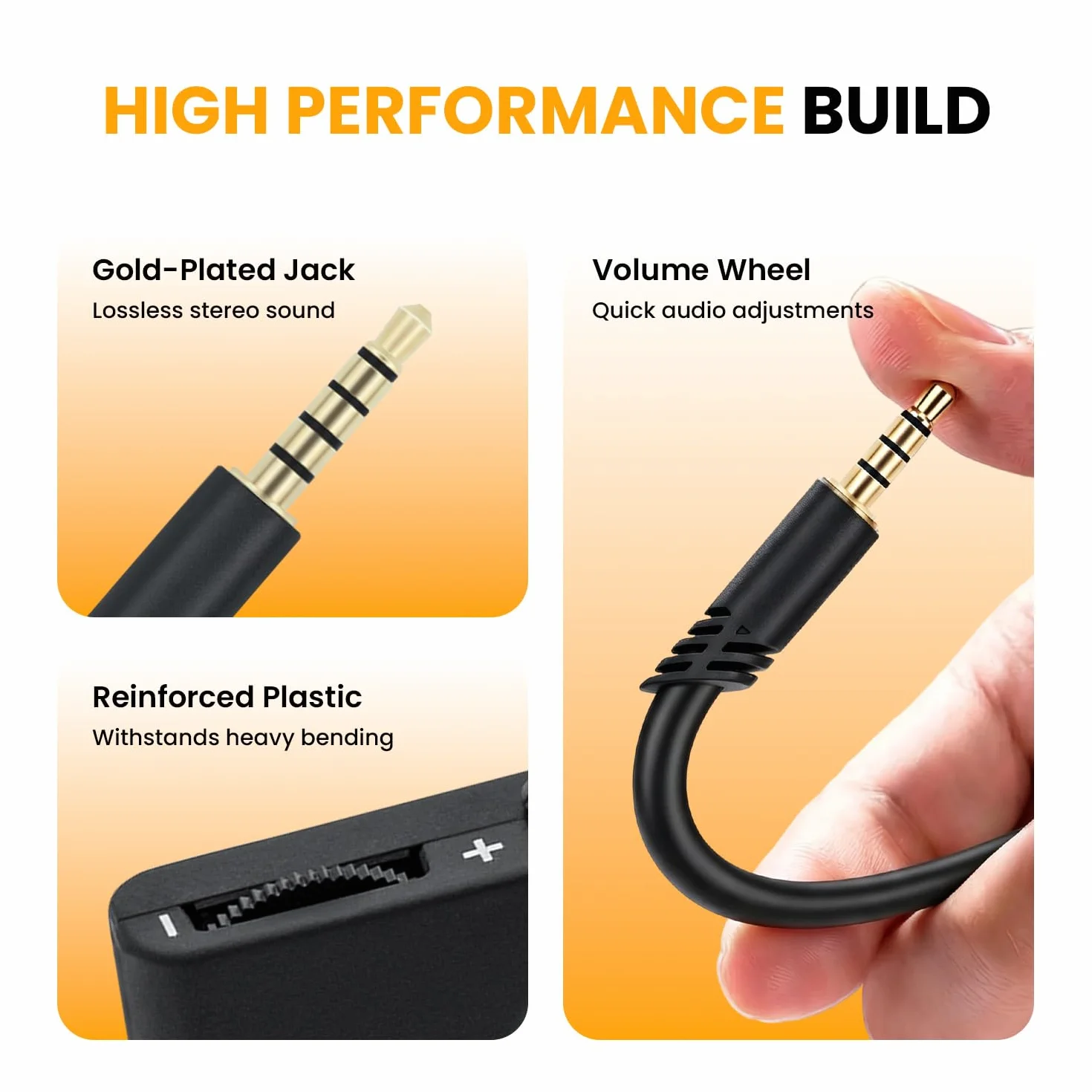 Tolesum zapasowy kabel audio AUX 2 m z regulacją głośności do Astro A10/A30/A40