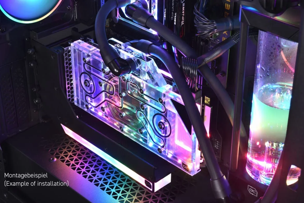 Alphacool 11951 Aurora pionowy uchwyt GPU z kablem Riser uchwyt VGA karta graficzna
