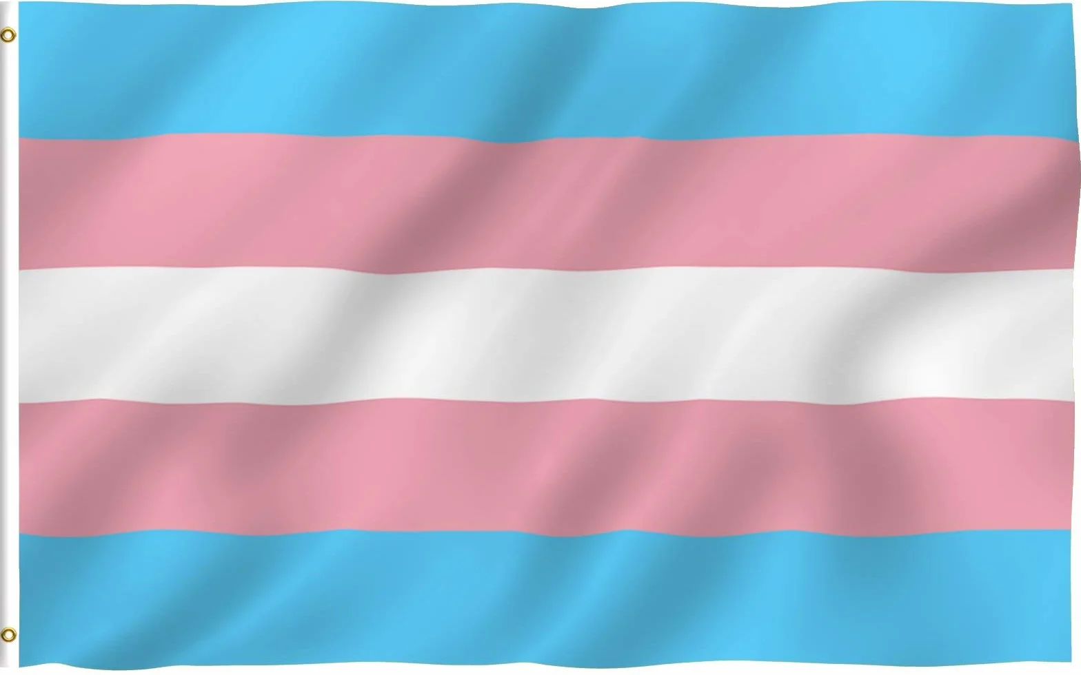 Anley Fly Breeze 3x5 Foot Transgender Flag - Żywy kolor i odporność na blaknięcie - Płócienny Nagłówek i podwójne szwy - Ró?owe niebieskie t?czowe flagi Poliester z mosiężnymi przelotkami 3 x 5 stóp