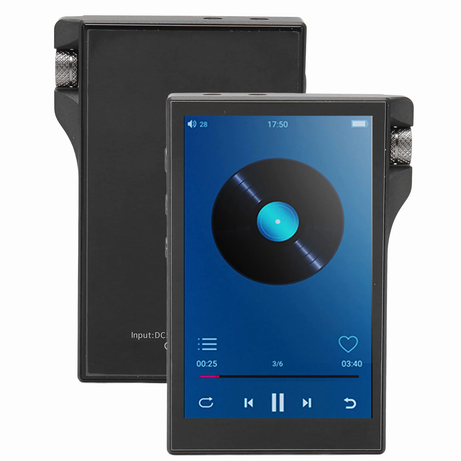 Odtwarzacz MP3 z Bluetooth, Q8 4,0-calowy w Pełni Dotykowy Ekran Odtwarzacz MP3 MP4 dla Androida 9.0, 16G 3800mAh Bezstratny Odtwarzacz Muzyczny HIFi z Głośnikiem, do 256 GB z (Czarny)