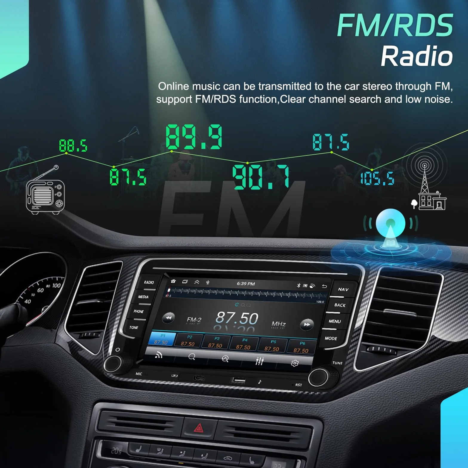 Nowy odtwarzacz multimedialny Zomolither z systemem Android 15 6 GB RAM + 128 GB pamięci dla VW Golf 5 6 Polo 5 Passat B6 B7 Touran – bezprzewodowy CarPlay ekran dotykowy 7