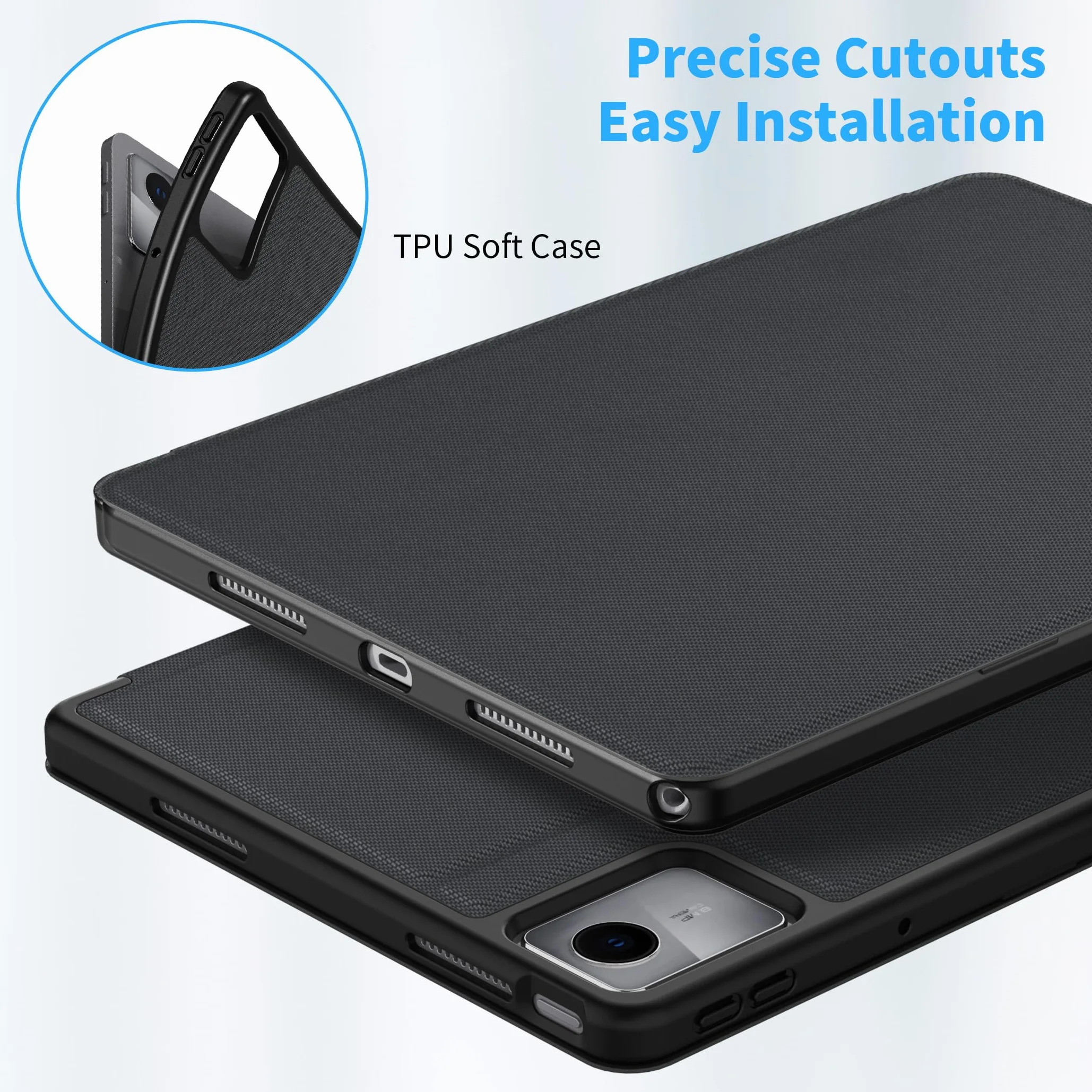 EasyAcc Etui do Lenovo Tab M11 TB330 2024, 11-calowa okładka książkowa Folio ze stojakiem, etui ochronne z funkcją automatycznego uśpienia/budzenia, czarny