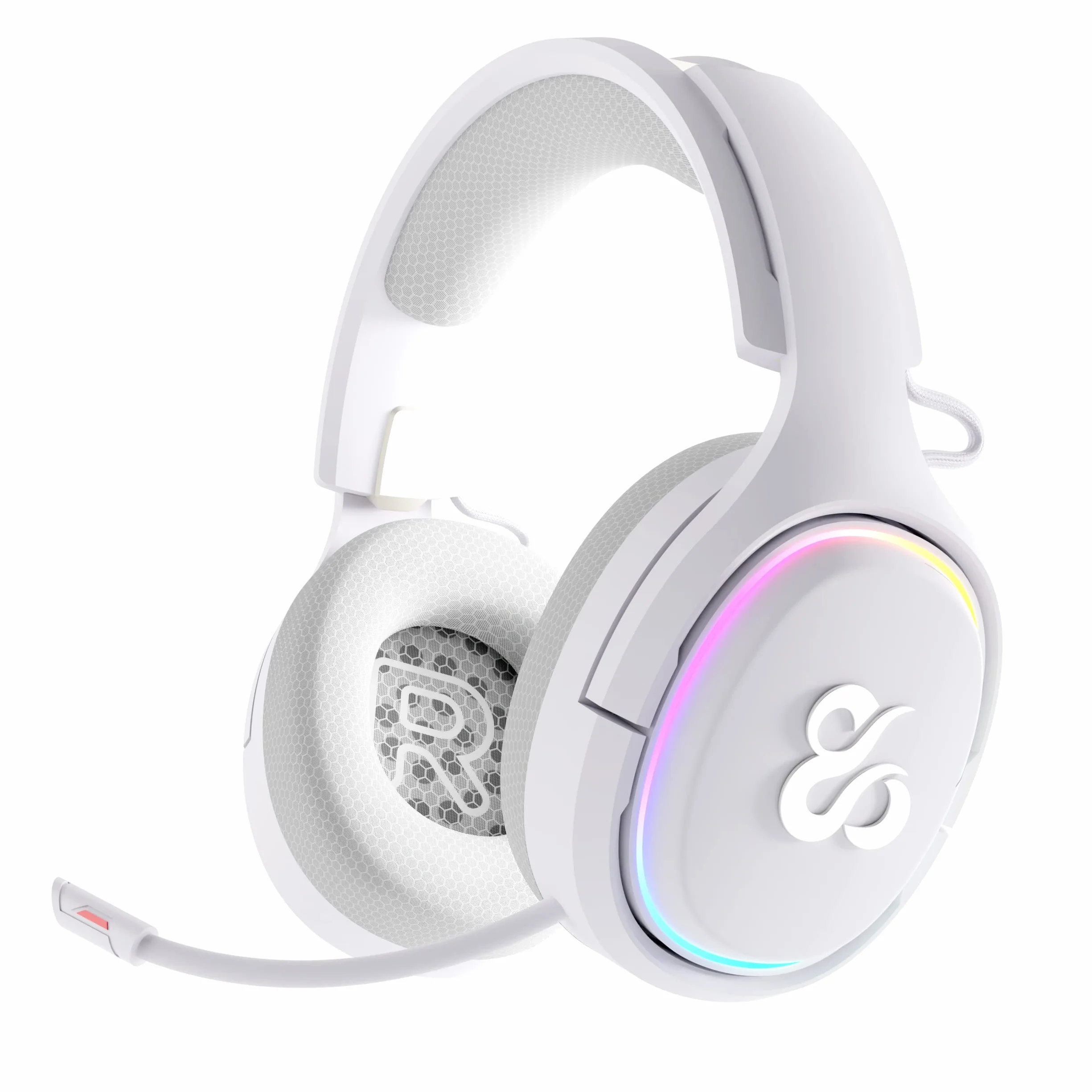 NEWSKILL Aton Ivory | Bezprzewodowy zestaw słuchawkowy do gier RGB | 2,4 Ghz | Bluetooth 5.0 | Wieloplatformowy