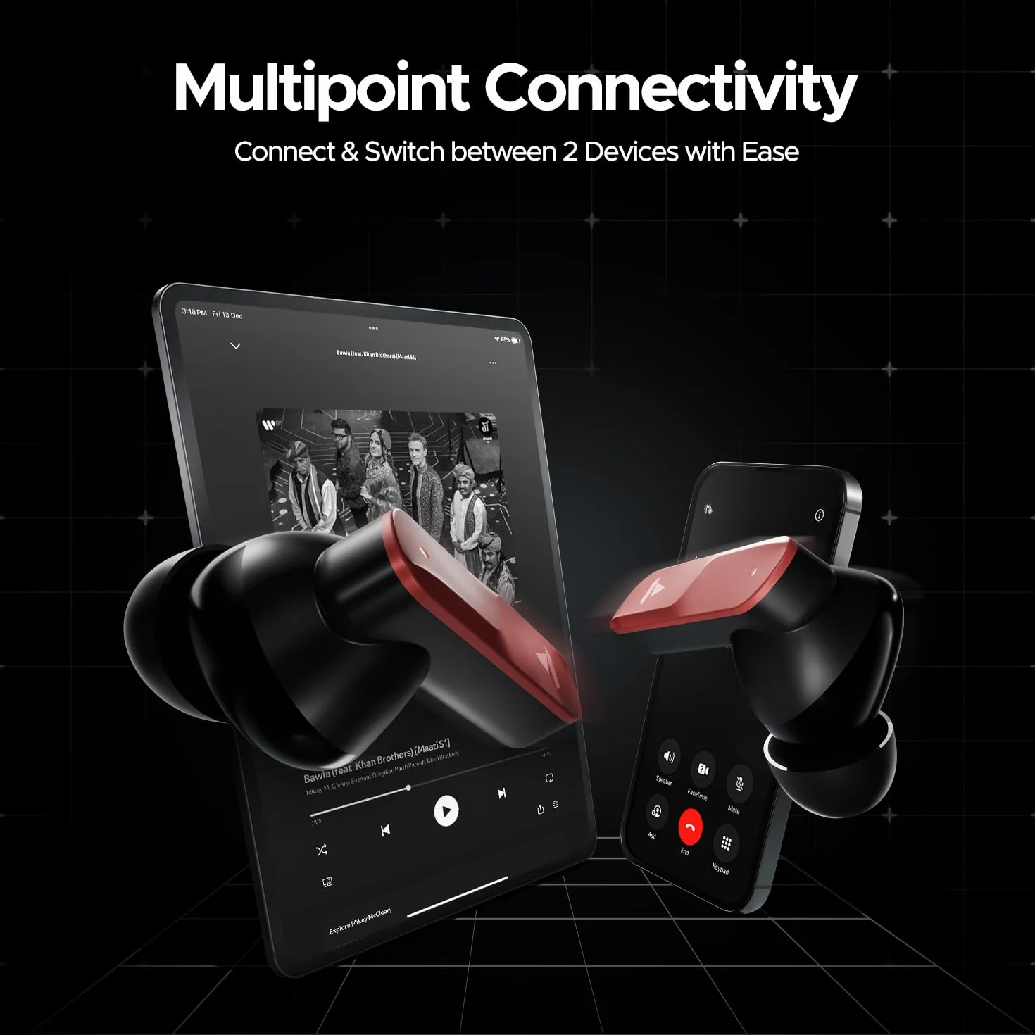 boAt New Launch Nirvana X TWS, podwójne sterowniki Knowles, Hi-Res Audio LDAC, obsługa aplikacji, ENx, podwójna para, dźwięk przestrzenny, szybkie ładowanie, słuchawki douszne Bluetooth, bezprzewodowe