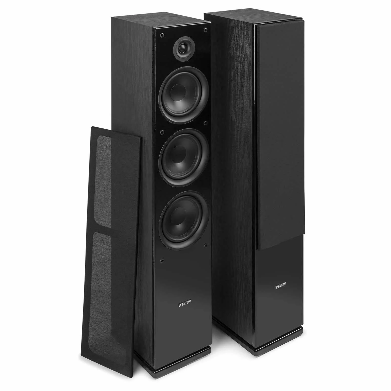Fenton SHF80B Hifi Speakers 500W - 3-drożny zestaw głośników High-End - 3 Woofery + Głośniki wysokotonowe - muzyka, filmy i gry - czarny
