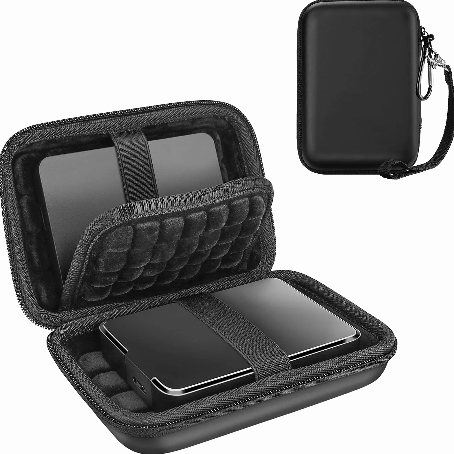 [Mieści 2 sztuki] ProCase zewnętrzny futerał na dysk twardy 2,5 cala, kompatybilny z Seagate Expansion, Seagate Backup Plus, przenośny dysk twardy Canvio Basics, WD Elements, Czarny, Nowoczesny