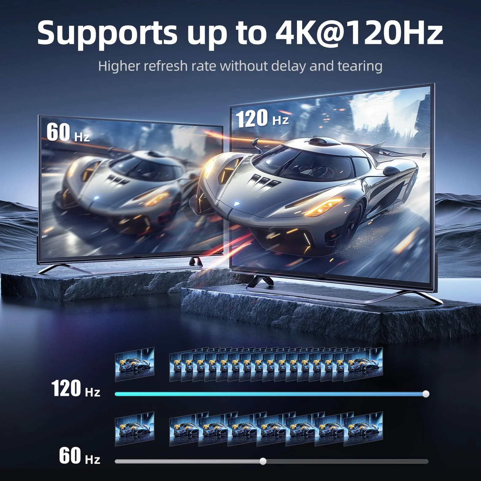 llano Przełącznik HDMI 2.1, HDMI 8K dwukierunkowy rozdzielacz 8K 60 Hz, 4K 120 Hz, HDCP2.3, aluminiowy przełącznik HDMI do PS5/PS4, TV Box/Xbox Series X/S, TV Fire Stick, itd.