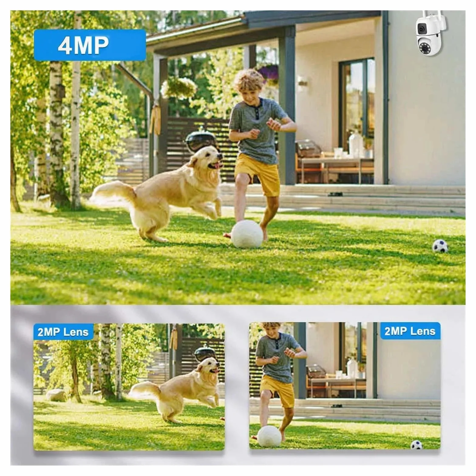 Kamera IP 4MP z podwójnym obiektywem WiFi Bezprzewodowa ochrona wewnętrzna Połączenie Bluetooth Kamery do monitoringu CCTV PTZ(4MP Add 64G SD)