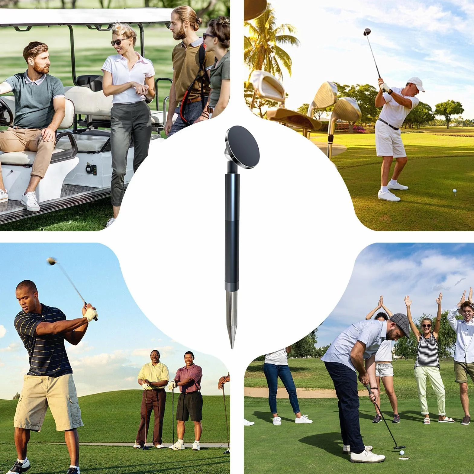 Selfie Stick Golfowy Przenośny stabilny stop analizator kamera telefon | Monopod golfowy selfie stick z kołkiem do ziemi Pomoc Treningowa Dla Vlogerów I Amatorów
