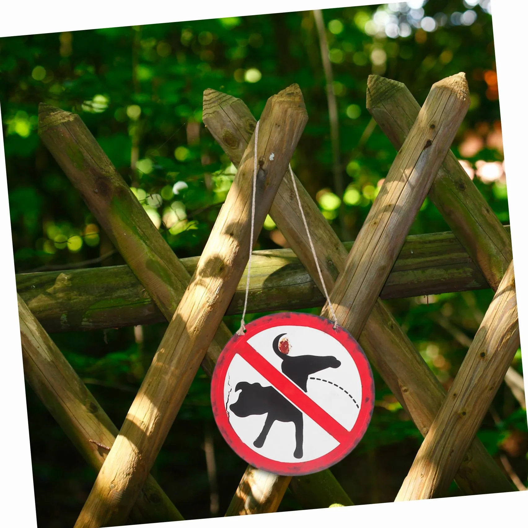 Retro No Dog Poop Sign Aged Decorative Lawn Garden Keep Clean Pet Waste Management Outdoor Decoration