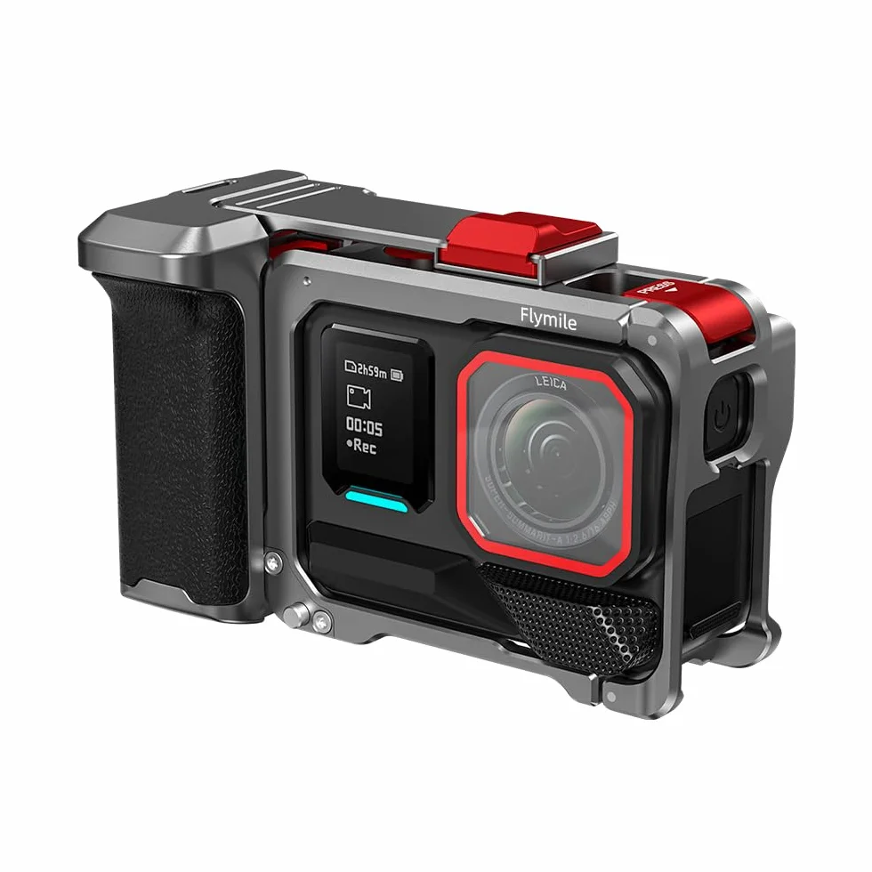 Uchwyt ochronny do aparatu Insta360 Ace Pro 1/Ace Pro 2 - sportowy uchwyt do fotografowania ze stopu aluminium z osłoną obiektywu i paskiem na nadgarstek, antypoślizgowy stabilizator akcesoria do