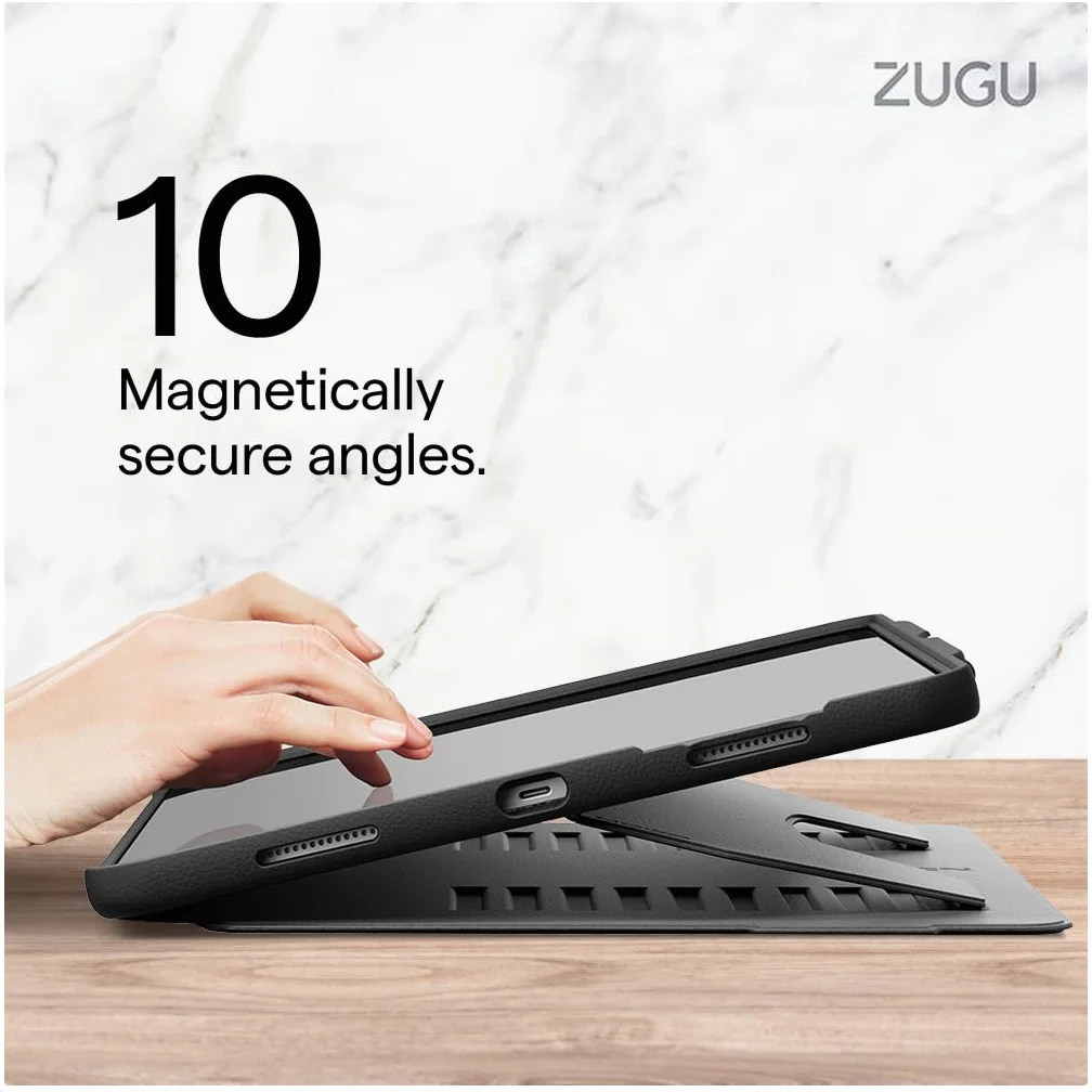 ZUGU CASE do iPad Pro 13 inch etui M4/M5 2024/2025 [Aqua] | Cienkie etui ochronne - Odporne na wstrząsy - Magnetyczna podstawka 10-kątowa - Uchwyt na rysik - Ładowanie Apple Pencil