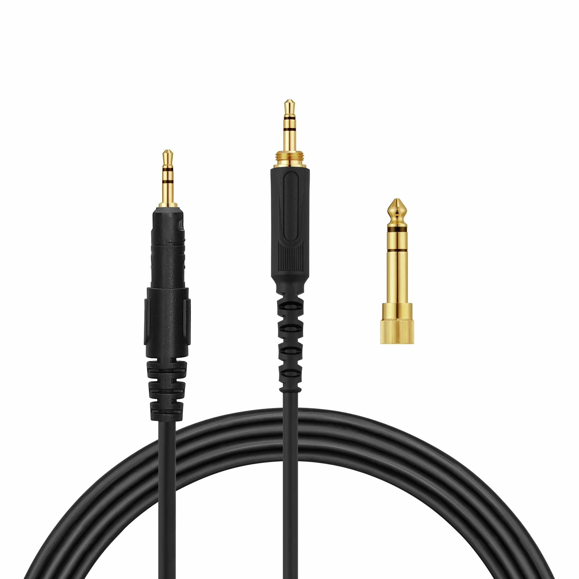 kwmobile zamienny kabel do słuchawek jack 3,5 mm - kompatybilny z AudioTechnica ATH-M50X / M40X / M60X / M70X - 120 - w kolorze czarnym
