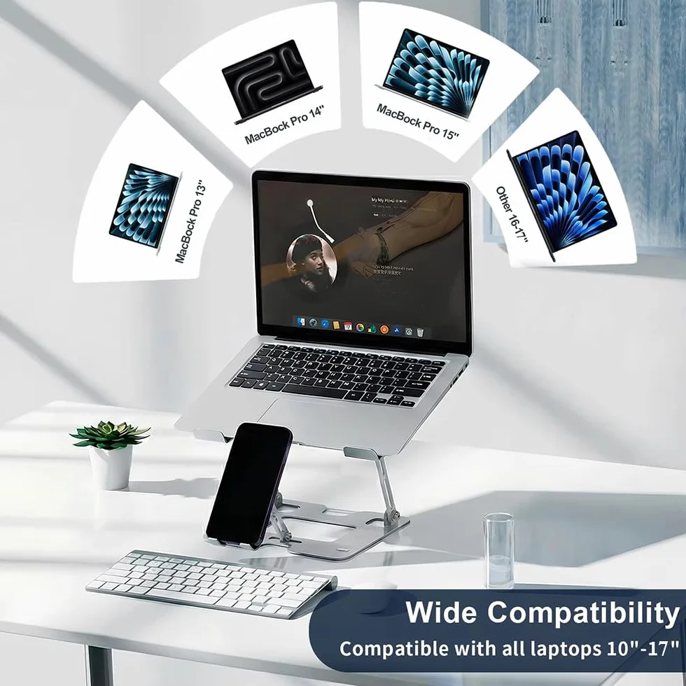 Podstawka Pod Laptopa Z Portami Usb,Z Wentylatorem,Do Laptopów Do 17 Cali,Regulacja 180°,Udźwig 40Kg,Antypoślizgowy Silikon–Do Laptopa,Telefonu/Ipada;Idealna Do Czytania,Nauki I Spotkań A