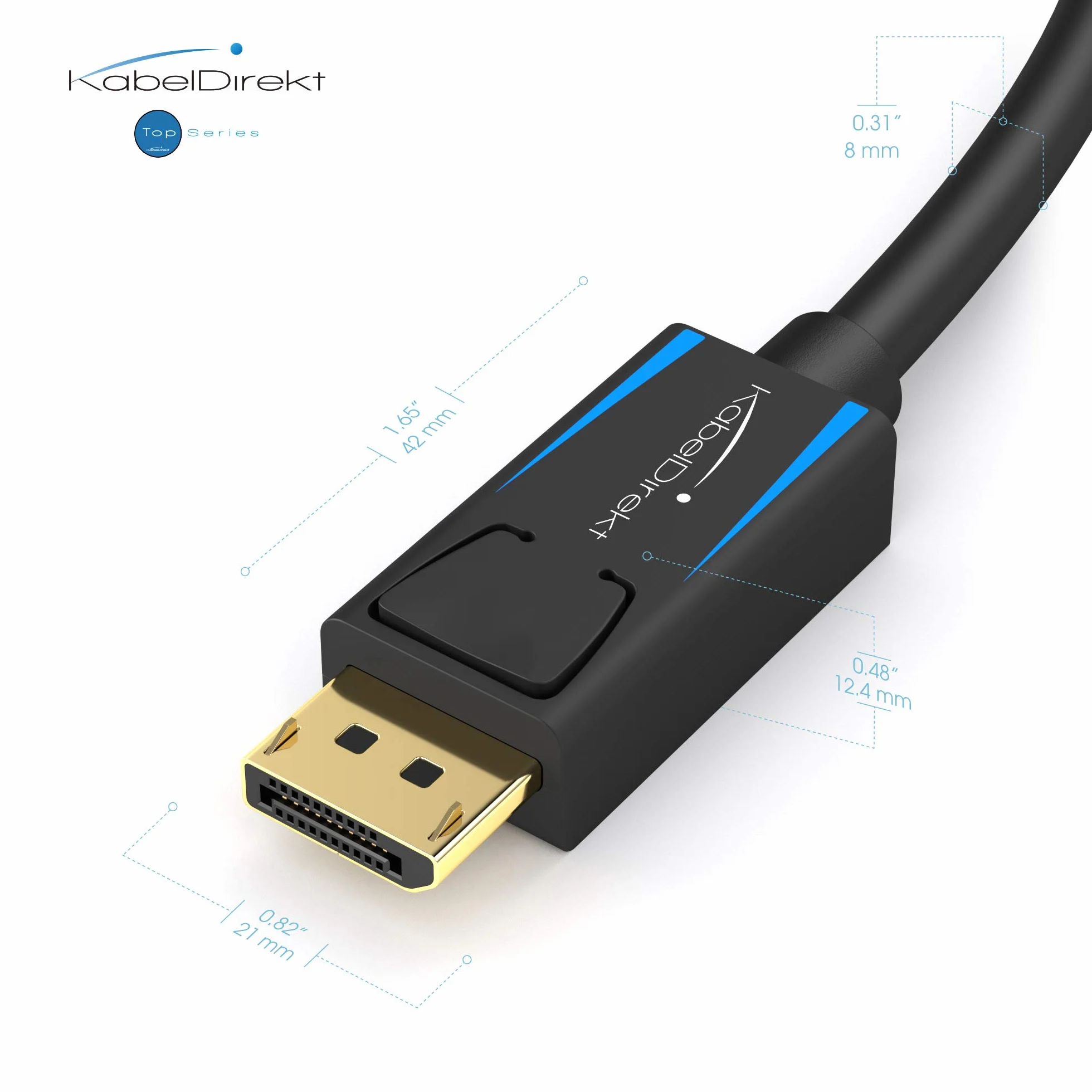 KabelDirekt – Kabel DisplayPort 4K & 8K – 10x2m | DisplayPort 1.4, 8K@60Hz na komputerach PC, monitorach