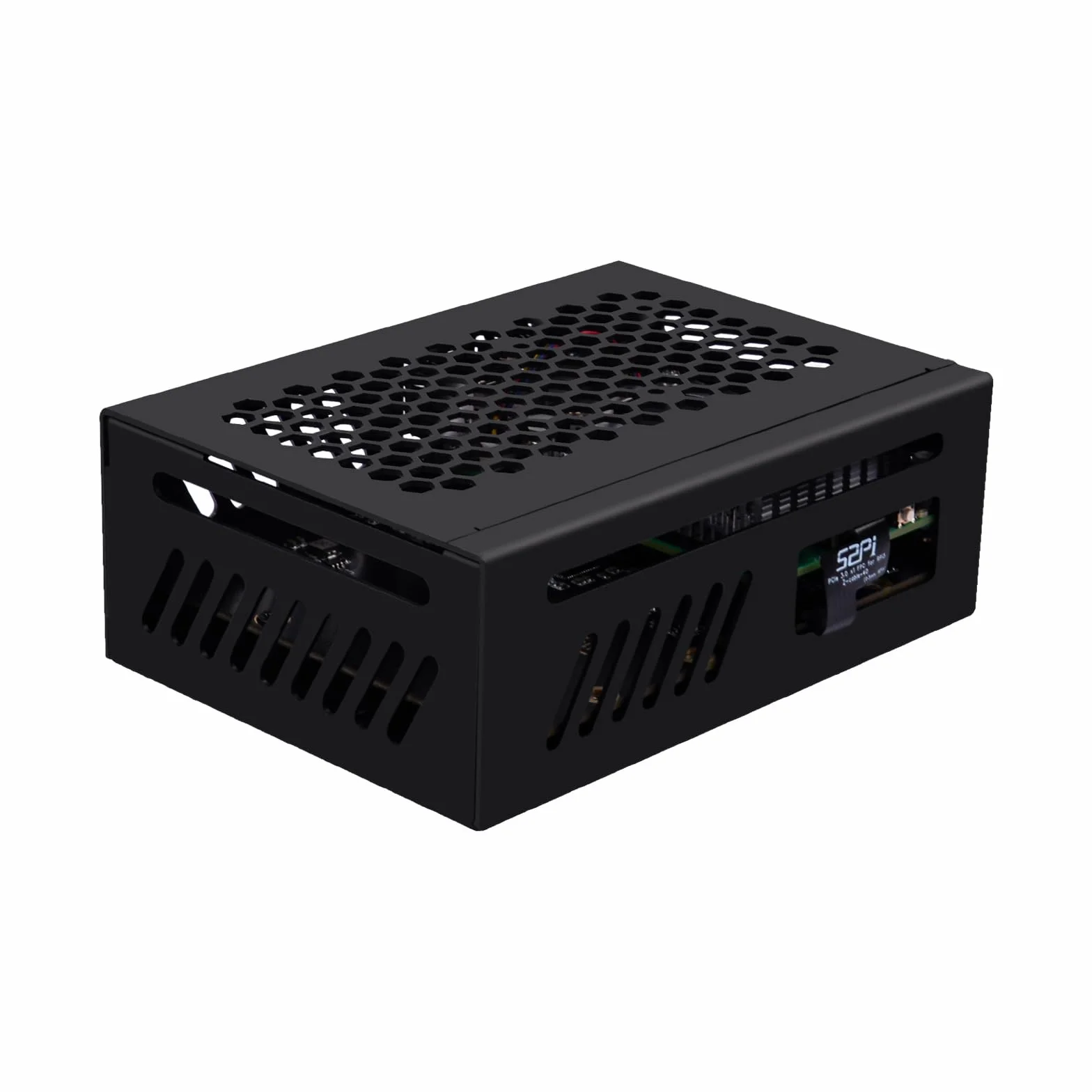 GeeekPi N16 Quad M.2 M-Key NVMe SSD HAT z metalową obudową i aktywnym chłodzeniem dla Raspberry Pi 5, obsługuje dyski SSD M.2 NVMe M-Key 2230/2242/2260/2280