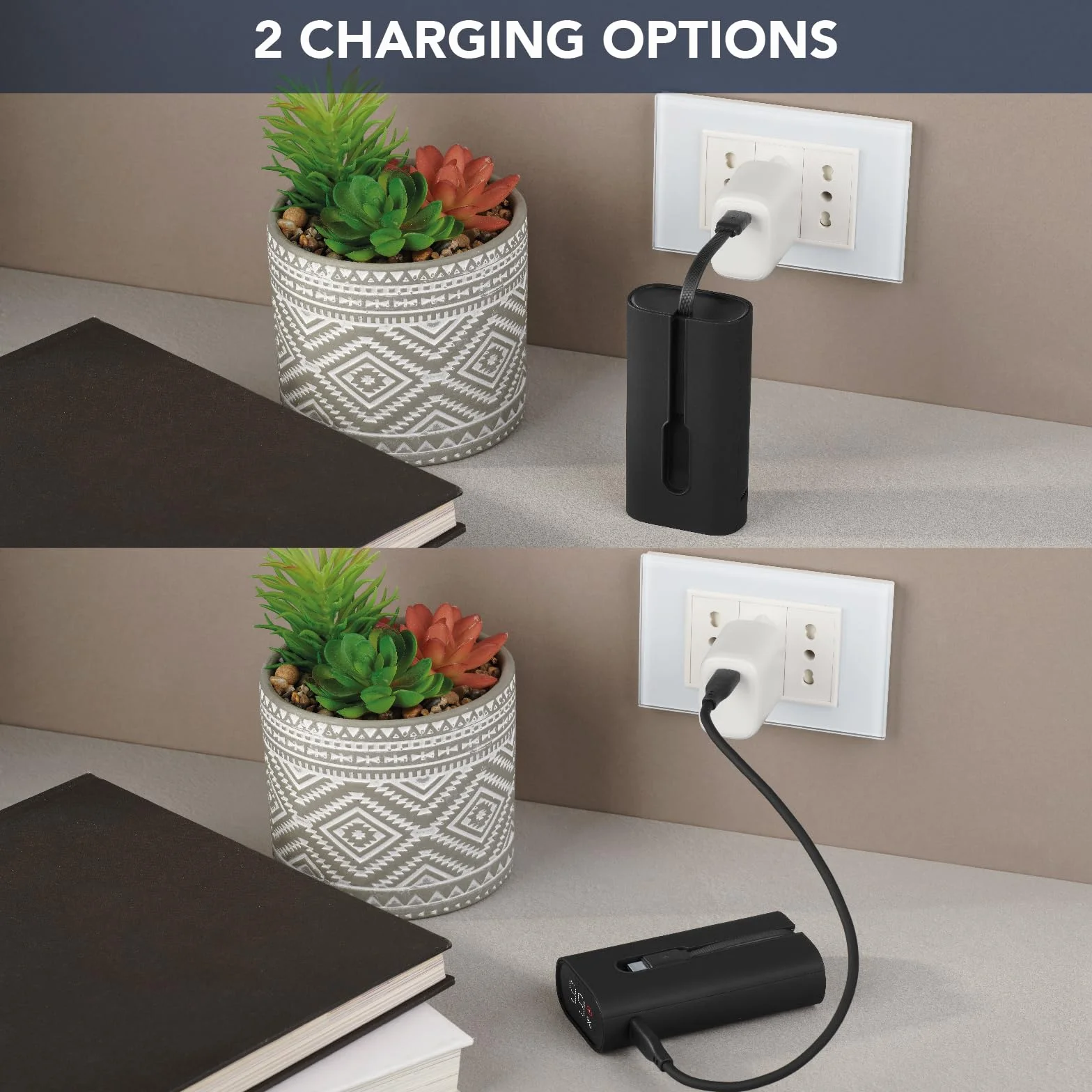 Cellularline Lin-C - Powerbank 10000 mAh - wbudowany kabel USB-C - USB-C port IN/OUT 20 W PD - czarny