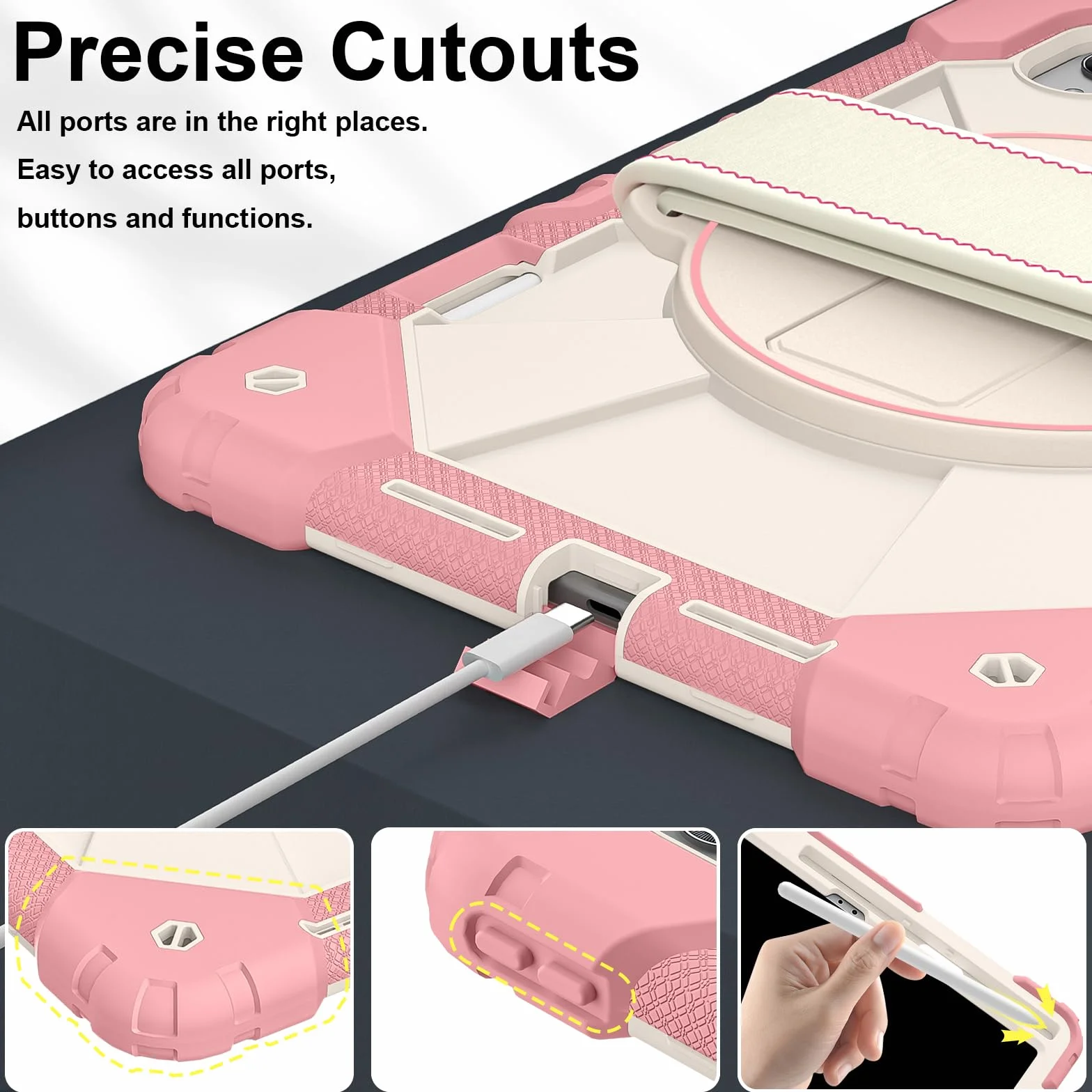 Etui do Lenovo Xiaoxin Pad Pro GT 13 (2026) TB378FC 33.0 cm, odporne na wstrząsy, wytrzymałe etui ochronne z obrotowym stojakiem, uchwytem na długopis, paskiem na rękę i paskiem na ramię