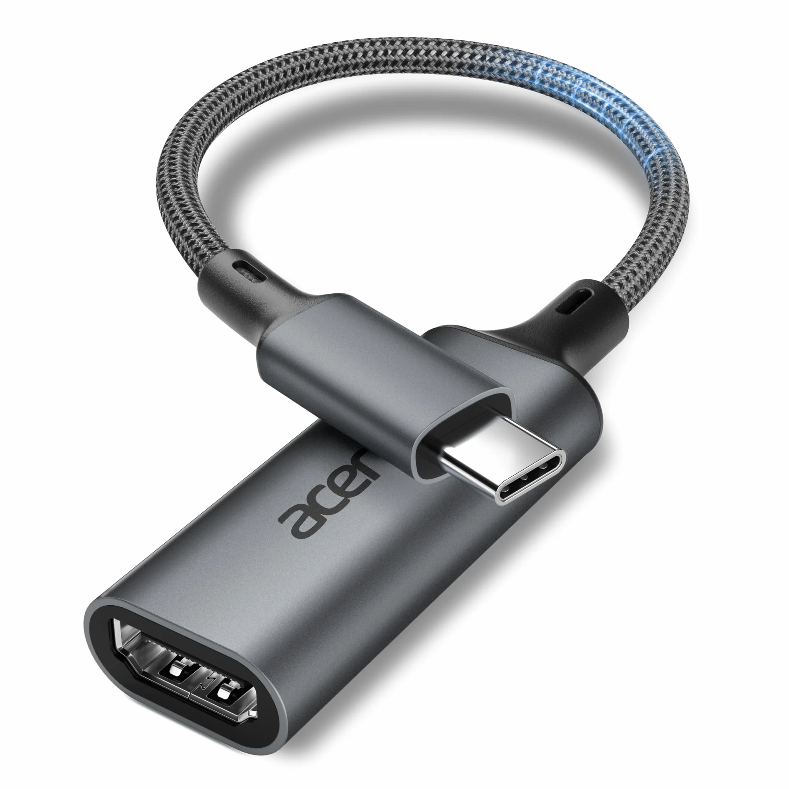 Acer Adapter USB C do HDMI 4K@60Hz, Adapter Typu C HDMI HDR, Thunderbolt 5/4/3 Kompatybilny z Monitorem, MacBookiem Pro Air, iMacem, Serią iPhone 17, iPadem Pro Air, Galaxy S26, laptopem, XPS itp.